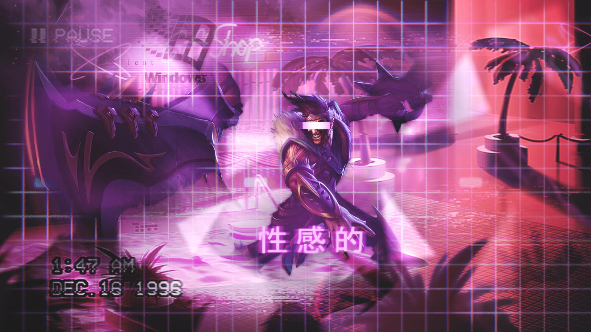 1080P, League of Legends, vaporwave, Draven, HD Wallpaper