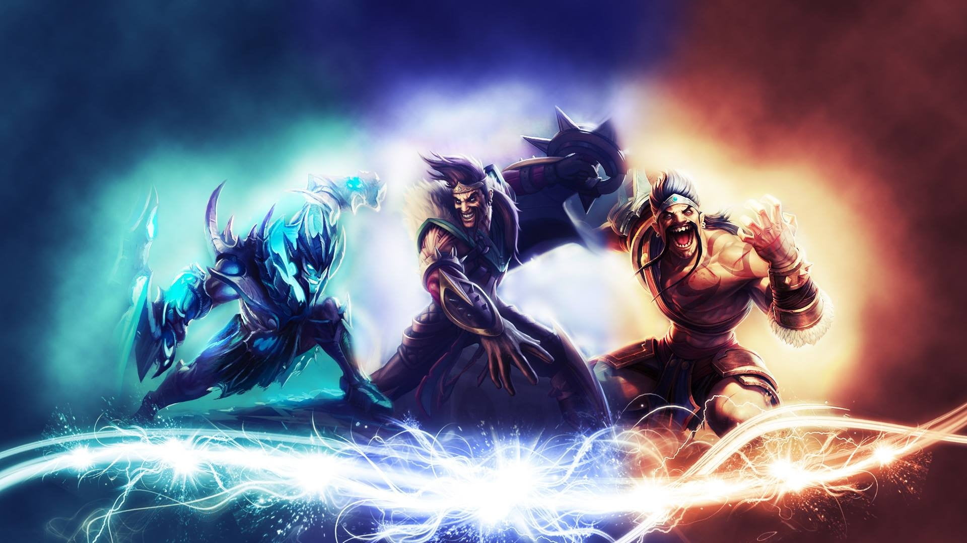 night, outdoors, smoke - physical structure, flame, representation, glowing, motion, League of Legends, Draven, low angle view, burning, sculpture, HD Wallpaper