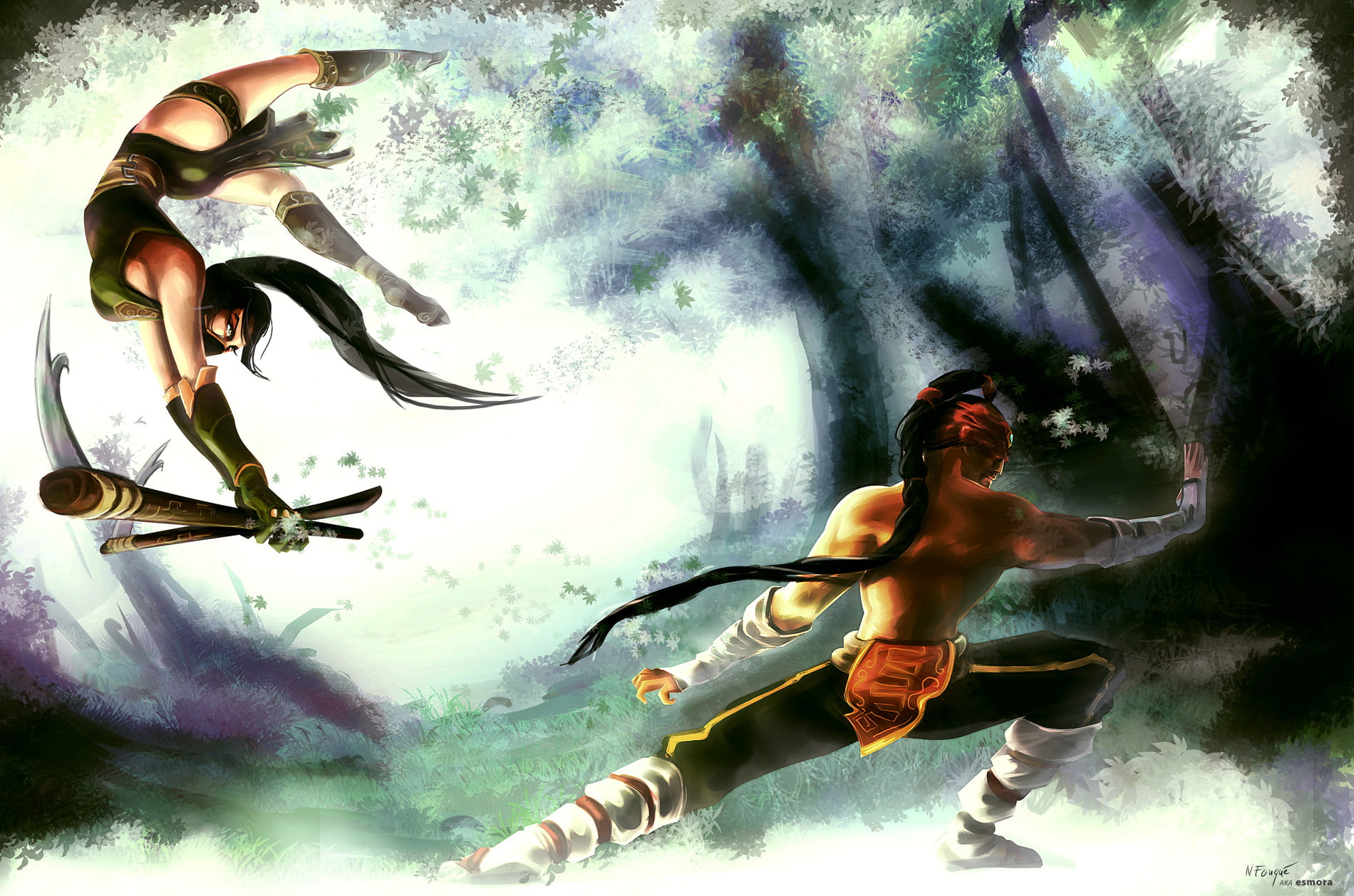 lee, legends, sin, 720P, warriors, league, fantasy, akali, weapons, HD Wallpaper