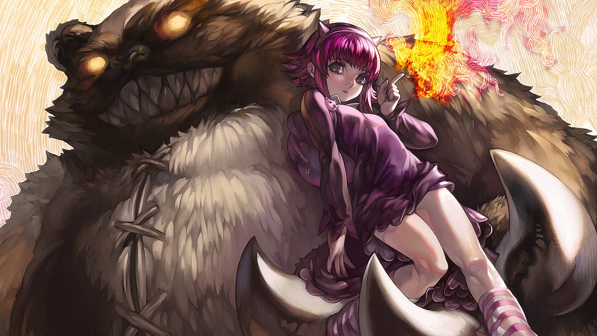 Annie League Of Legends, 1080P, art, legends, league, 1920x1080, HD Wallpaper
