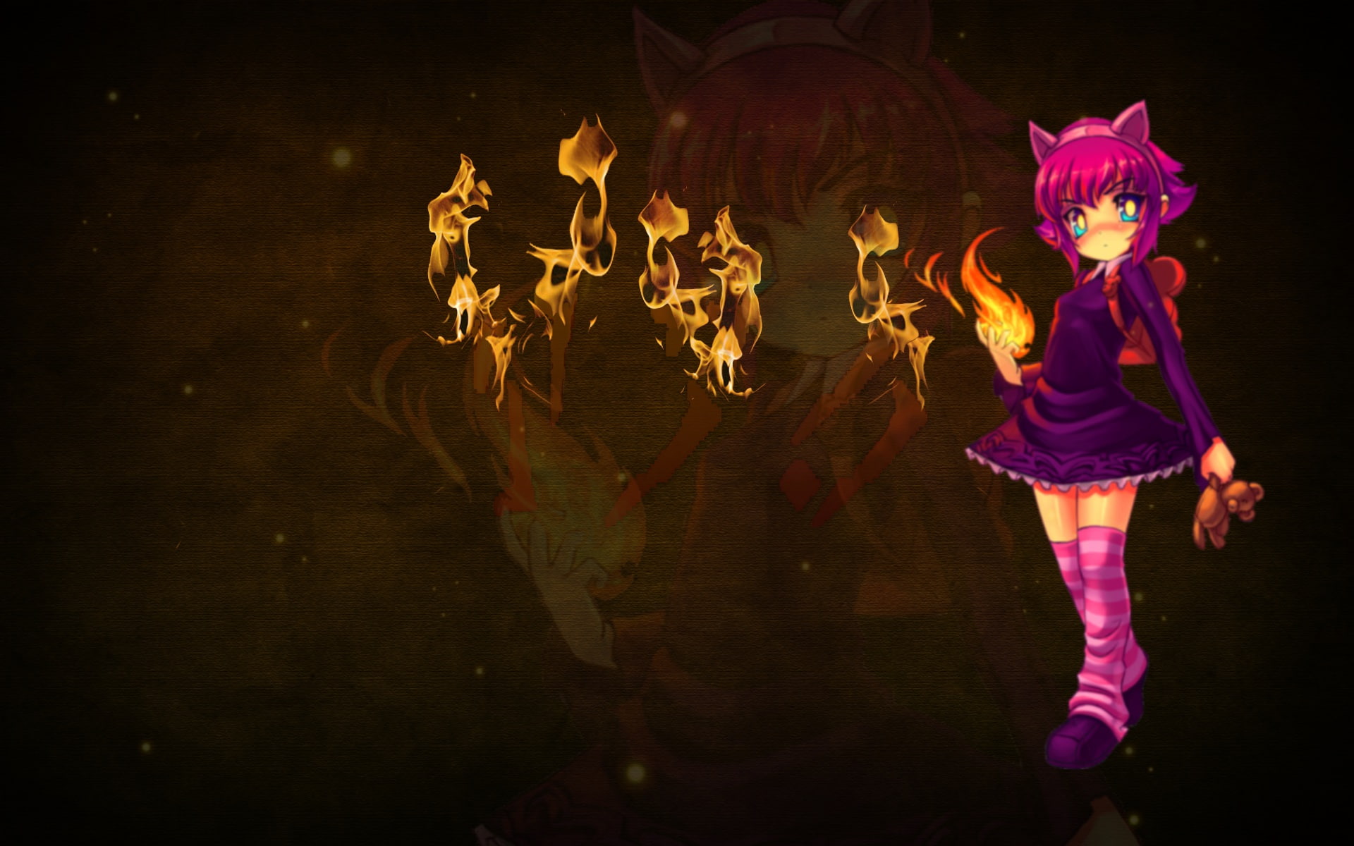 hastur, hair, annie, 1080P, legends, tibbers, league, animal, knockwurst, fire, pink, ears, HD Wallpaper