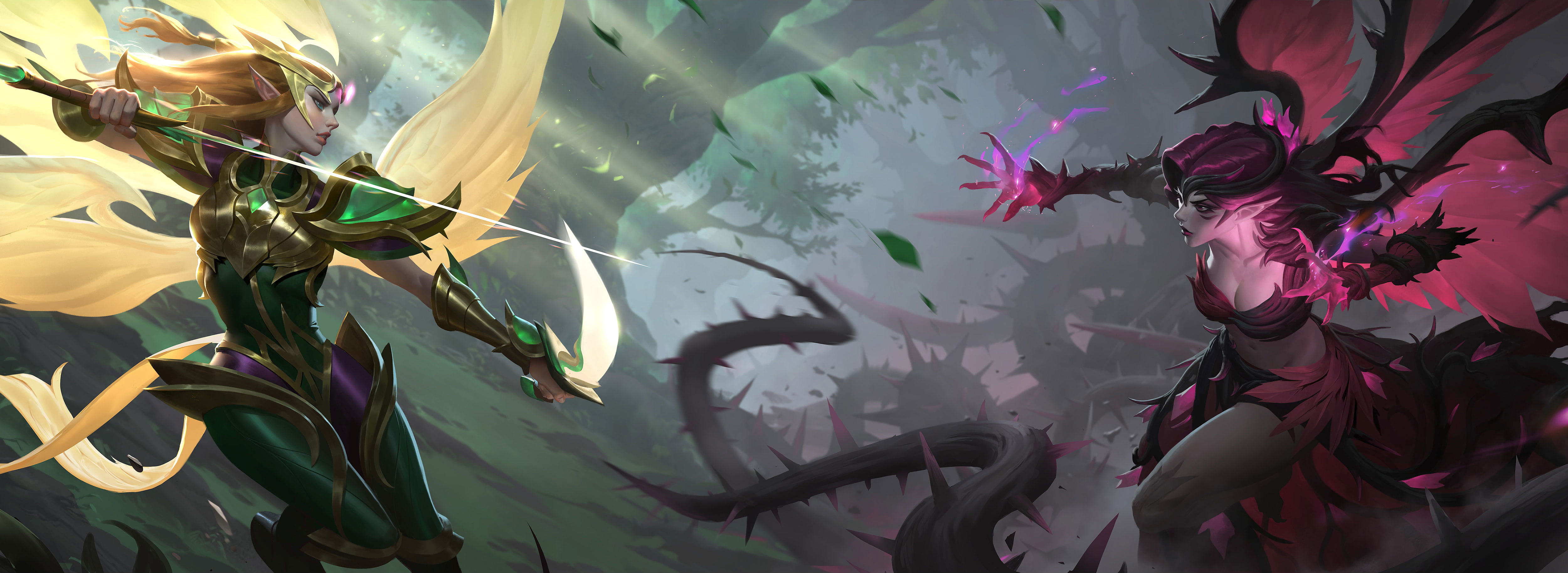 Video Game, Kayle (League Of Legends), Morgana (League Of Legends), League Of Legends, 4K, HD Wallpaper