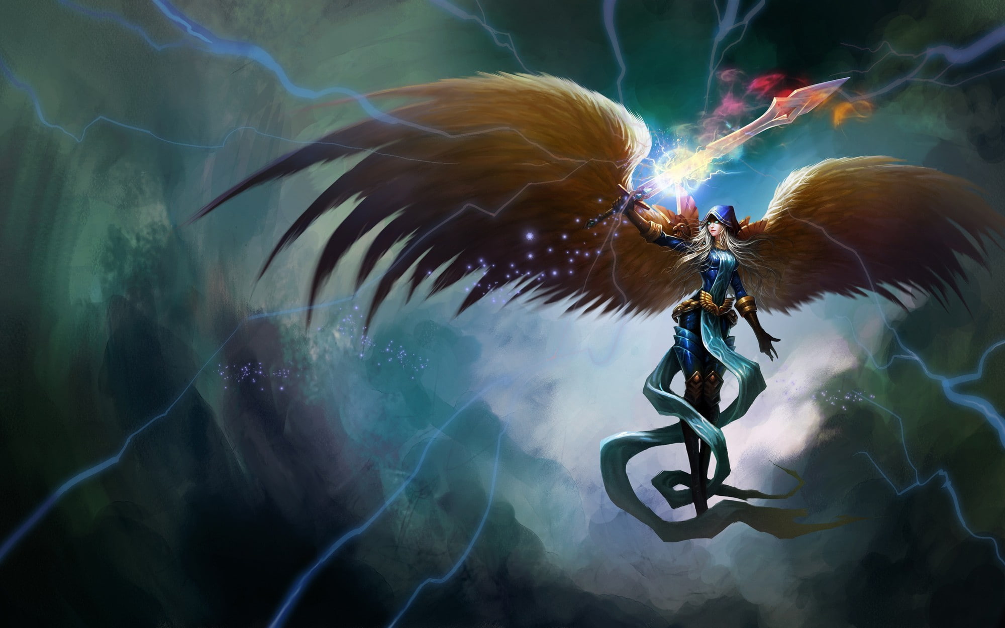 angel, Kayle (League of Legends), 1080P, HD Wallpaper