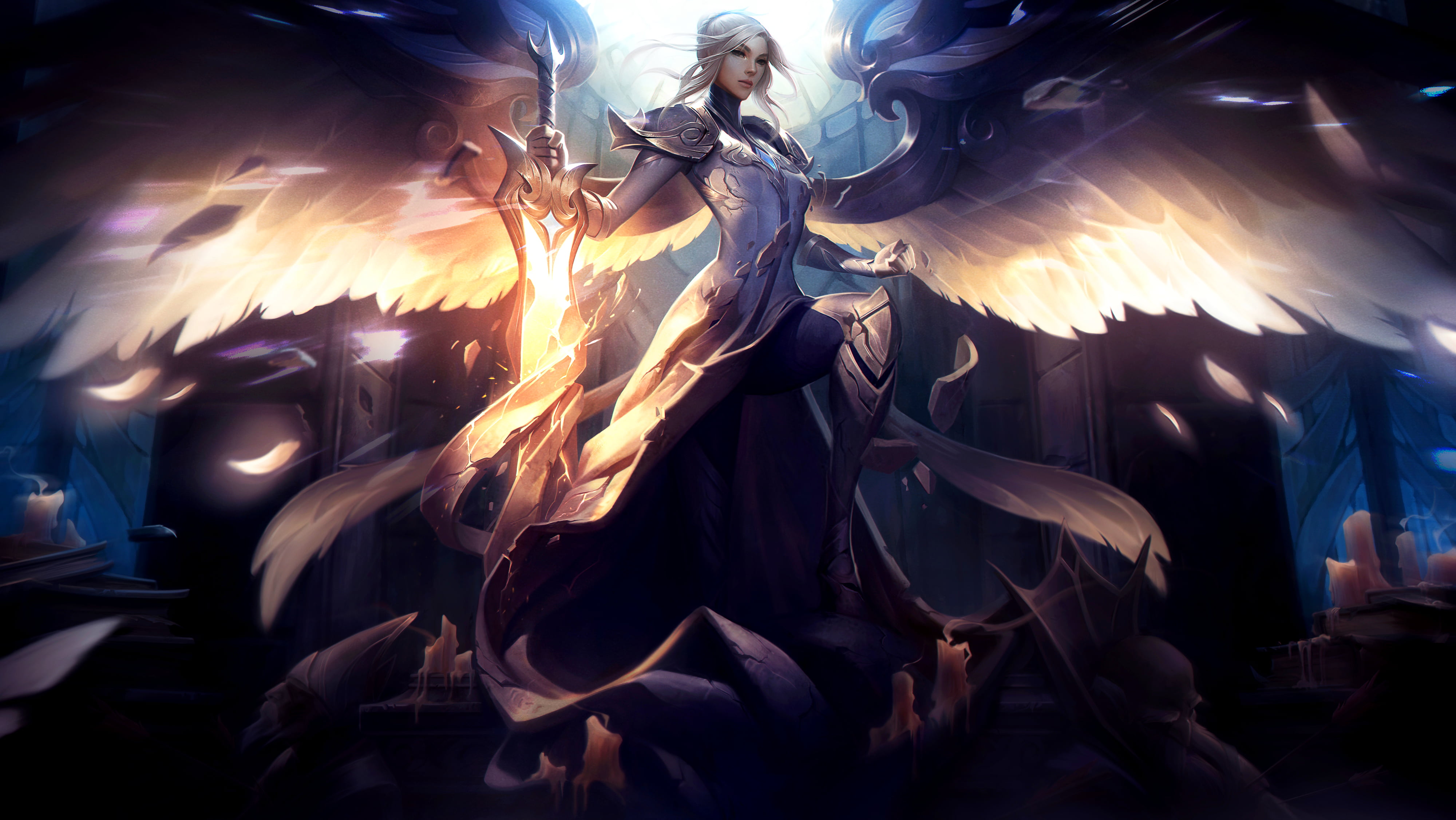 4K, League of Legends, Kayle (League of Legends), HD Wallpaper