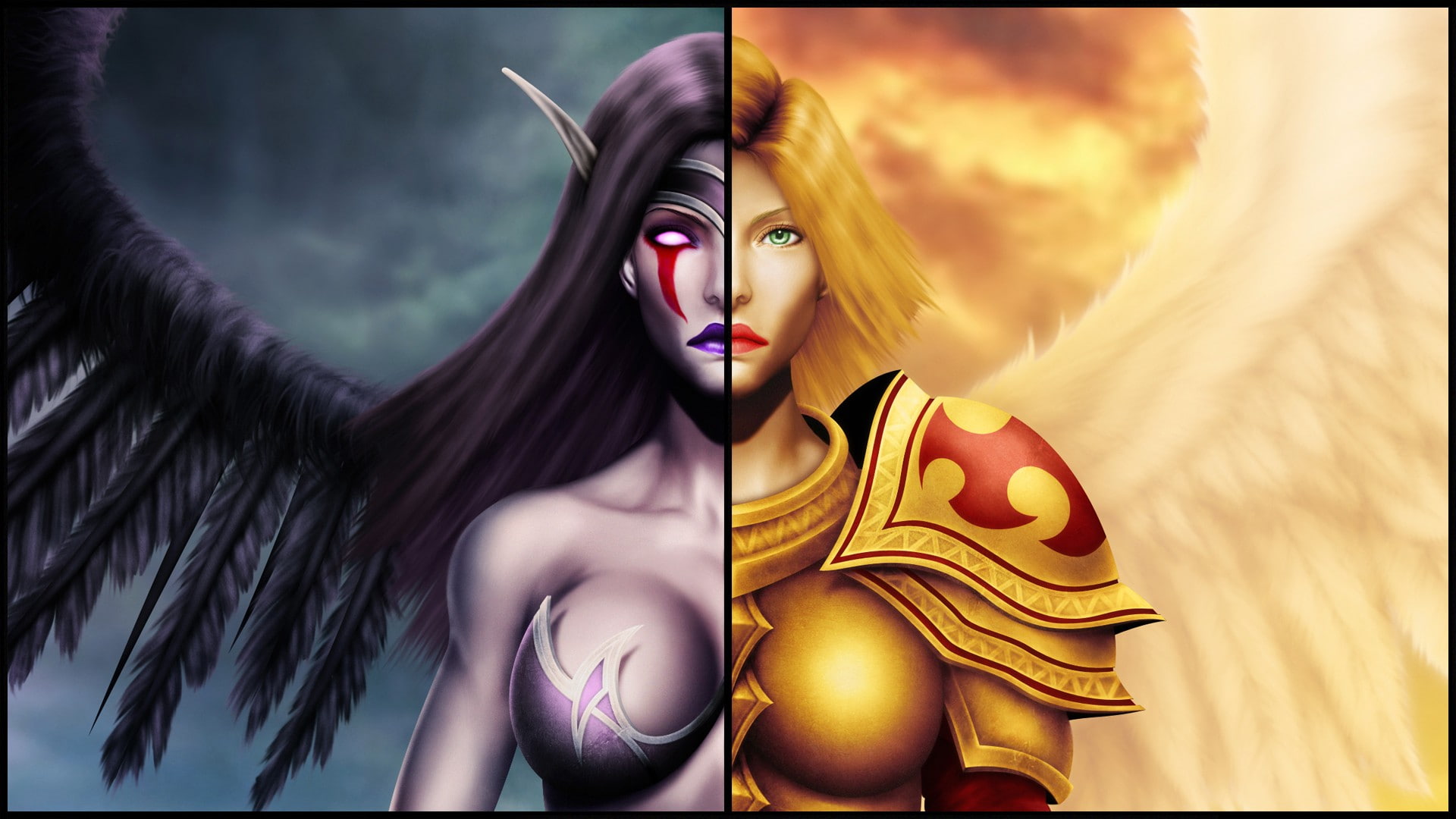 Kayle, 1080P, armor, Splitting, angel, League Of Legends, devils, wings, Morgana (League Of Legends), Demacia, Noxus, HD Wallpaper