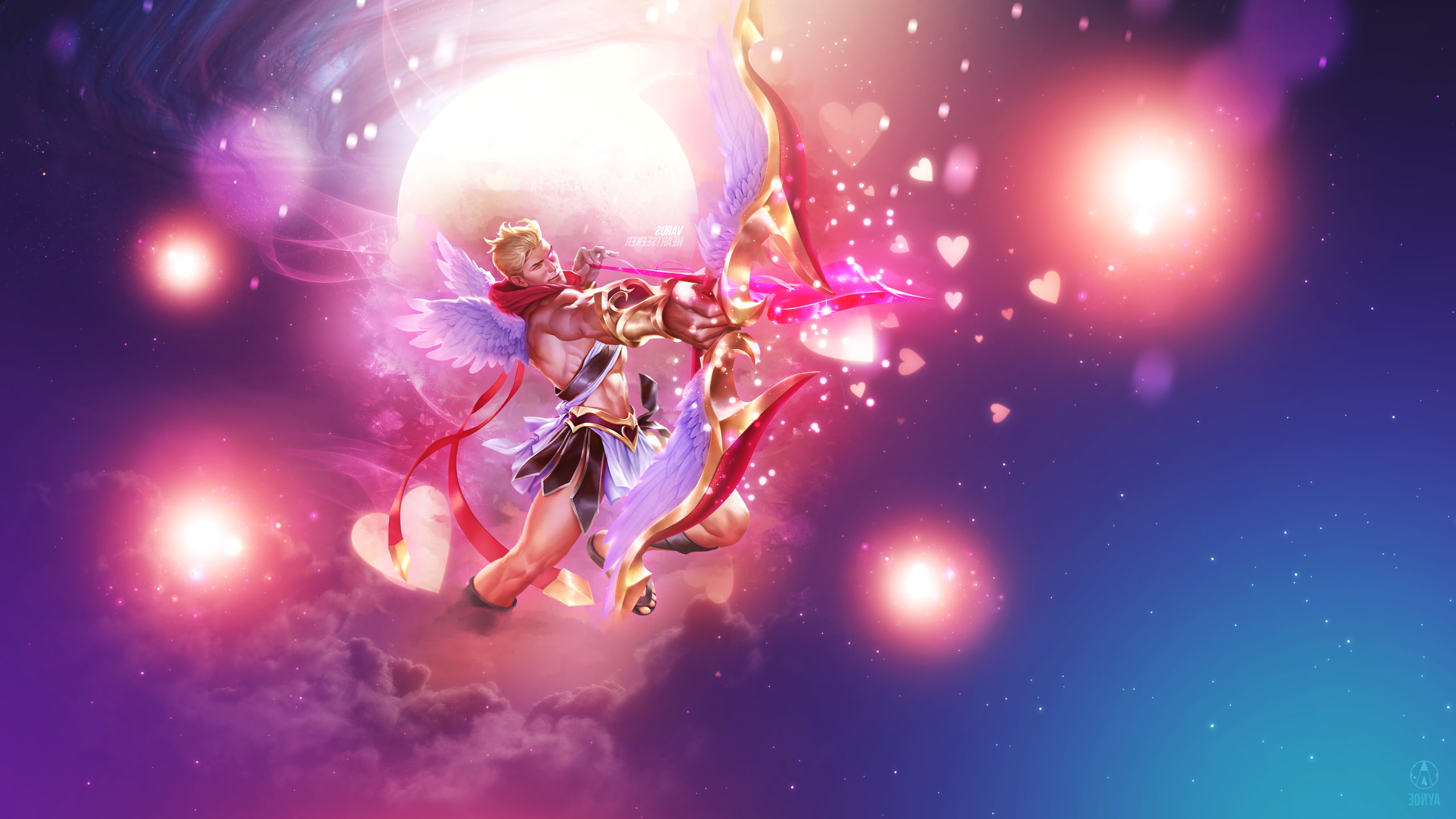 2K, nature, outdoors, one person, dreamlike, adult, motion, Varus, night, League Of Legends, star - space, young adult, ethereal, blue, illuminated, digital composite, HD Wallpaper