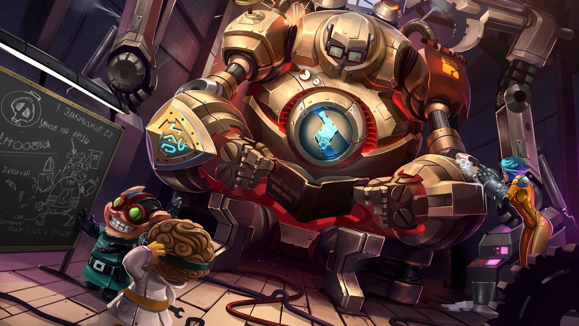 1080P, league of legends blitzcrank ziggs heimerdinger vi asian, HD Wallpaper