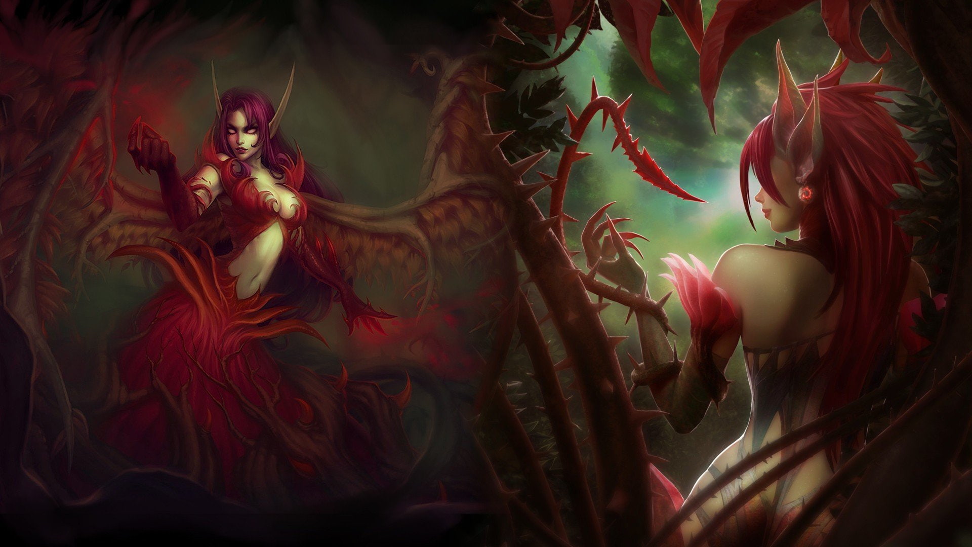 Thorn, Zyra, 1080P, of, Lol, legends, Champions, black, Morgana, league, game, HD Wallpaper