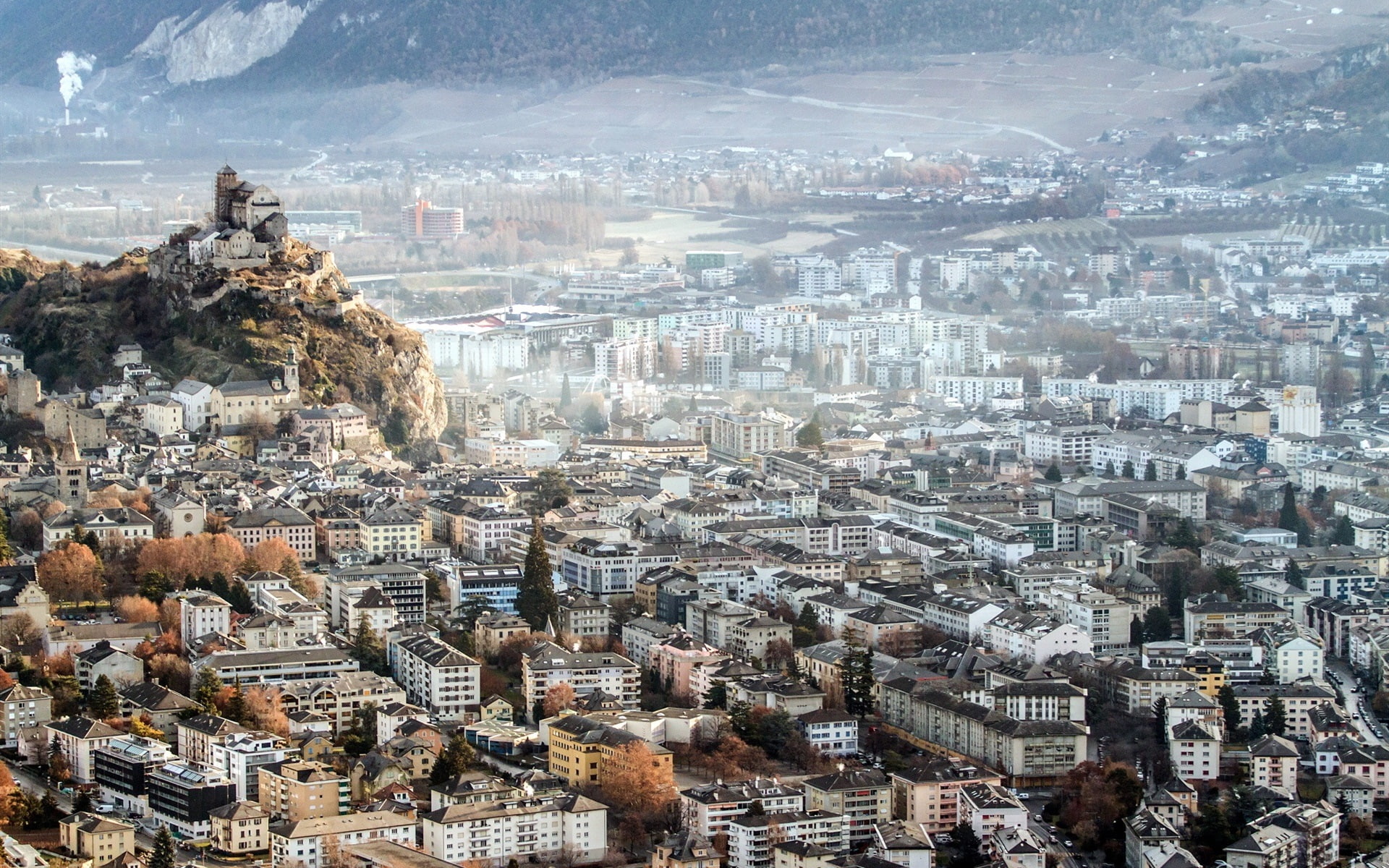 Houses, 1080P, Sion, City, Switzerland, HD Wallpaper