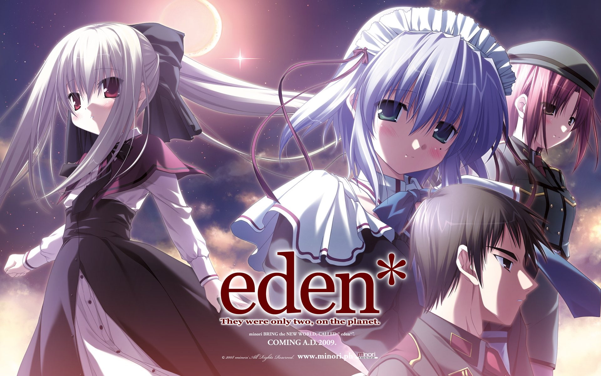 1080P, Ryo Haruna, Lavinia F. Asai, Eden*, Sion (Eden*), Elica (Eden*), Anime, HD Wallpaper