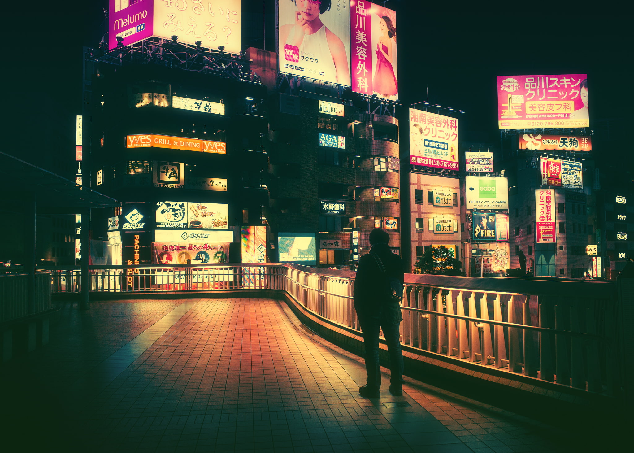 night, Masashi Wakui, Japan, neon, 1080P, HD Wallpaper