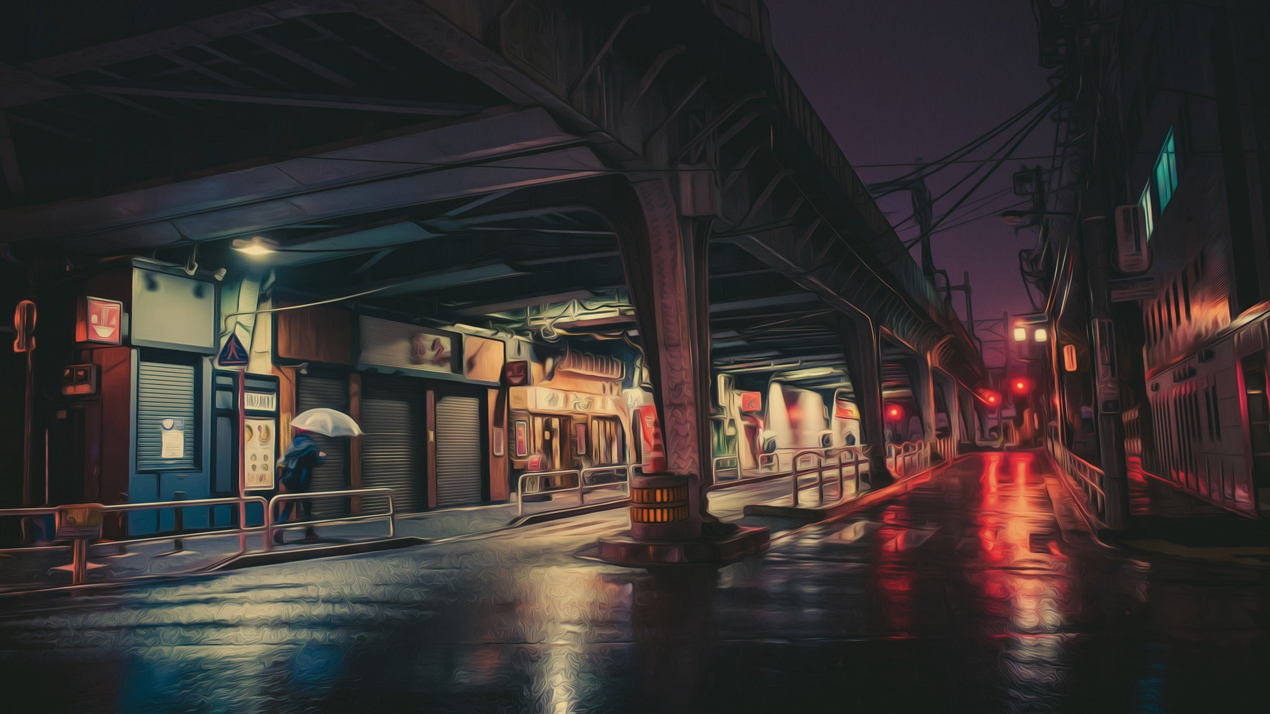Neon lights, photography, Masashi Wakui, Photo Manipulation, 2K, HD Wallpaper