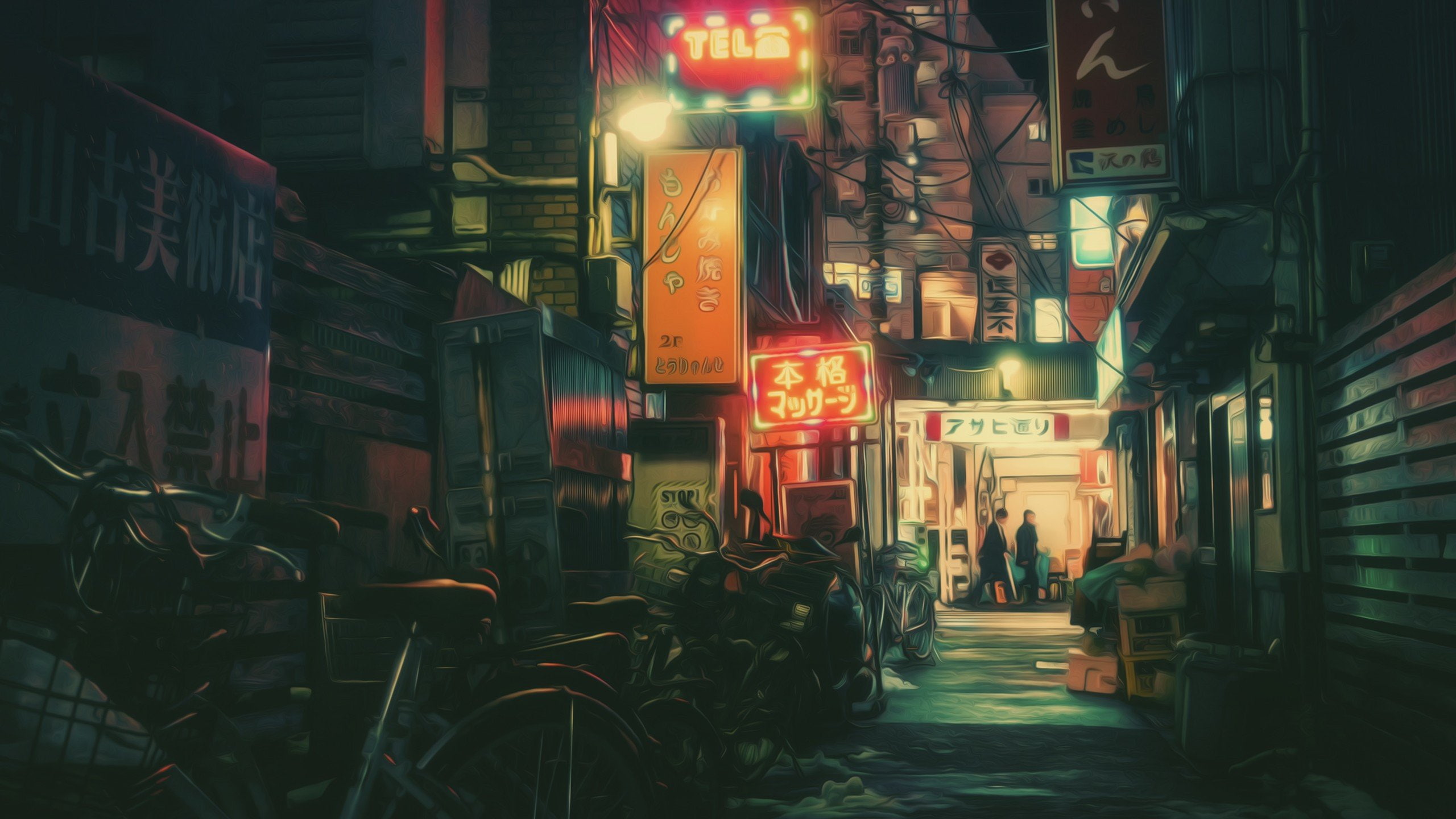 Neon lights, 2K, Masashi Wakui, Photo Manipulation, photography, HD Wallpaper