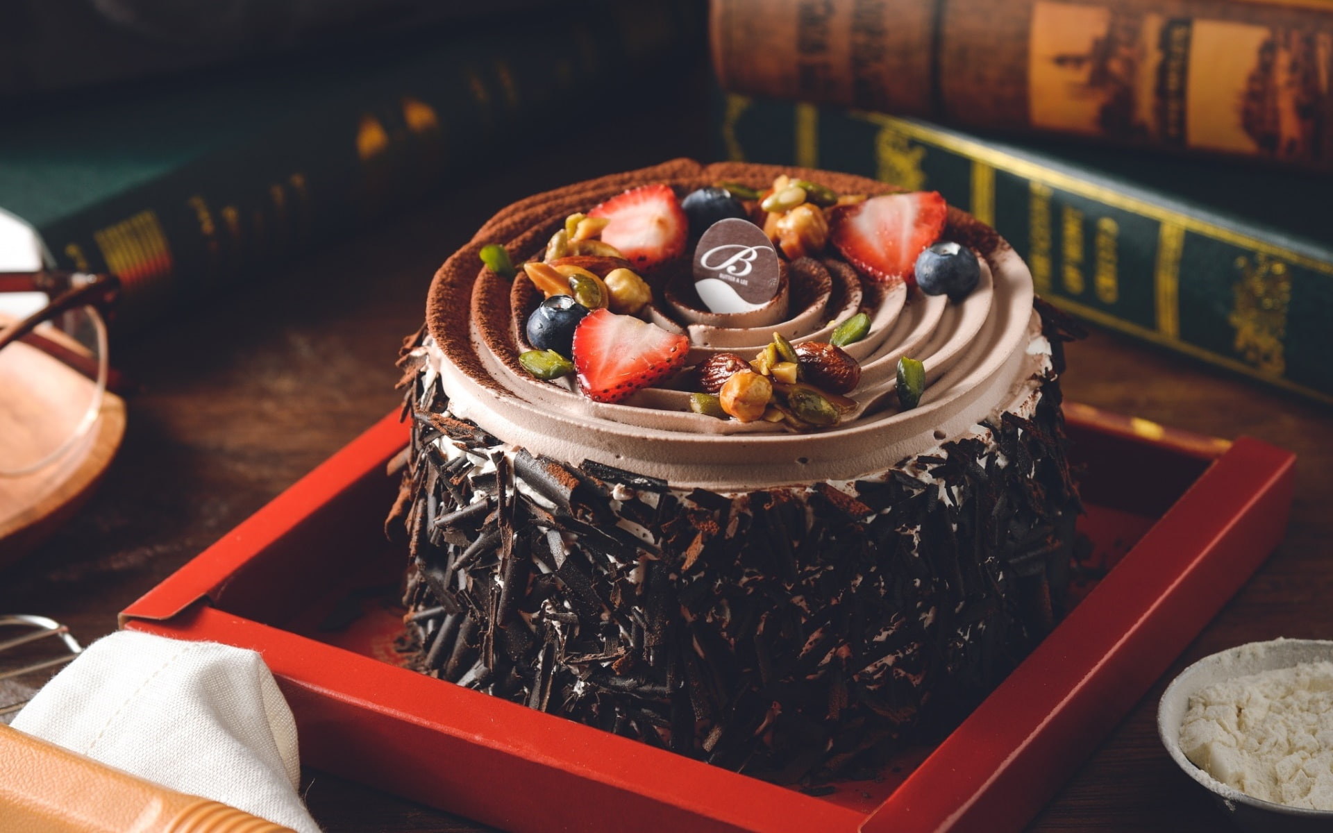 food, strawberries, cake, fruit, blueberries, 1080P, HD Wallpaper
