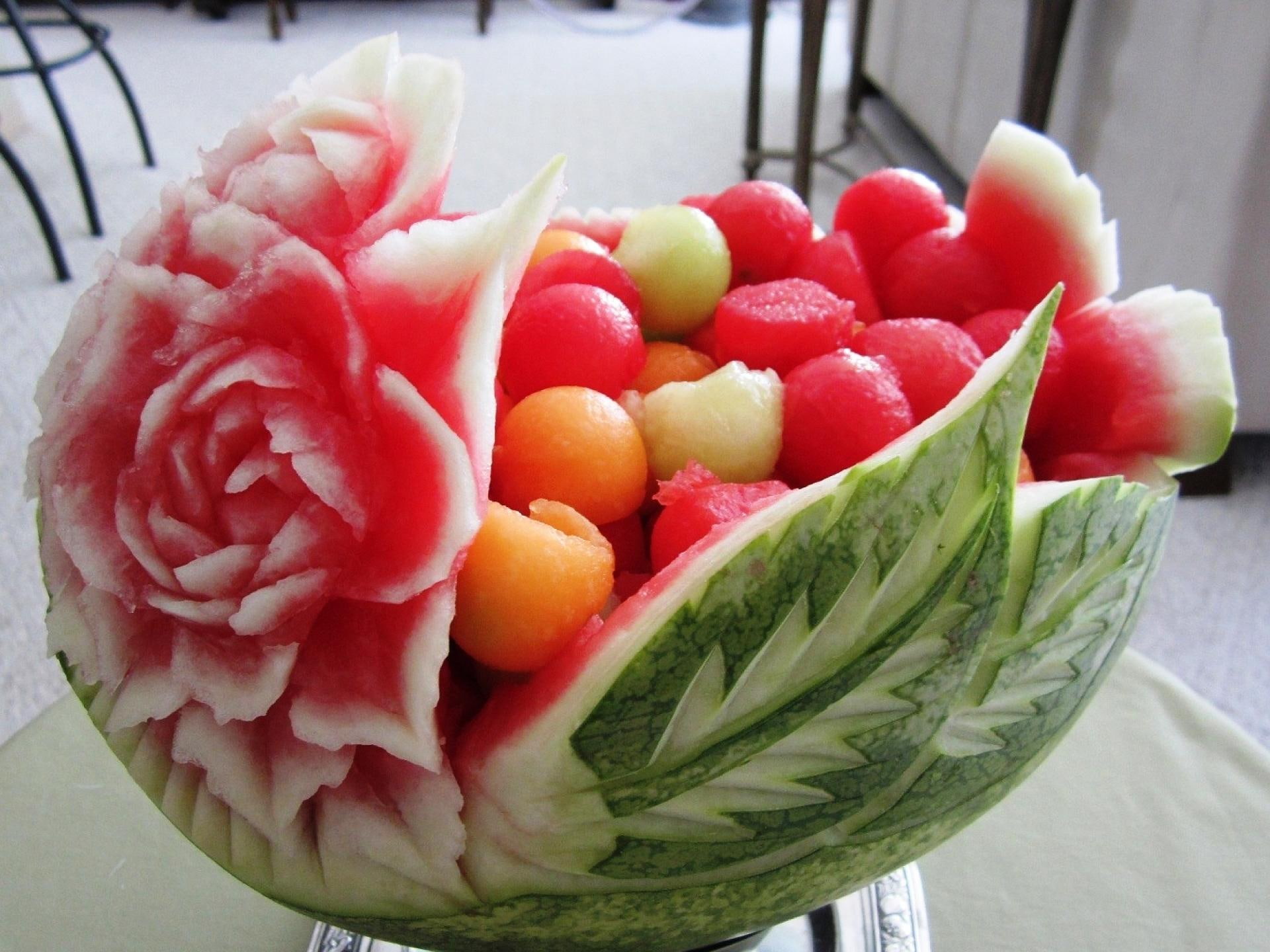 watermelon, design, carved, 3d and abstract, cute, water, 1080P, melon, HD Wallpaper