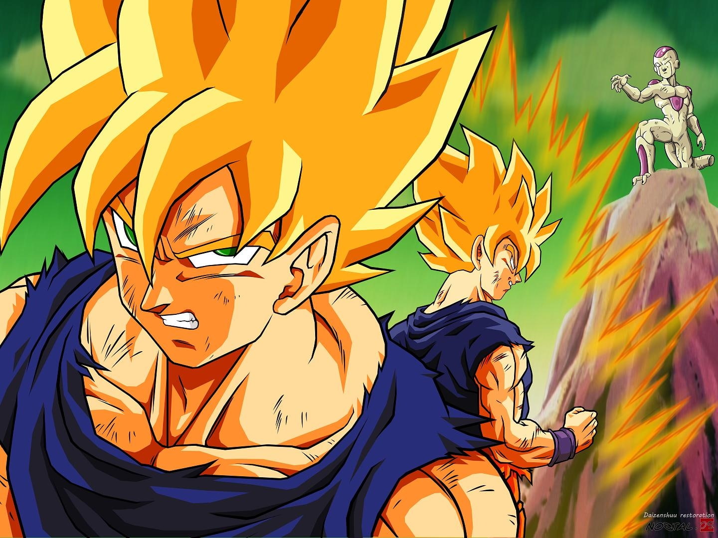 ball, goku, art, dragonball, vegeta, anime, 720P, hd, x, Son Goku, frieza, dragon, son, HD Wallpaper