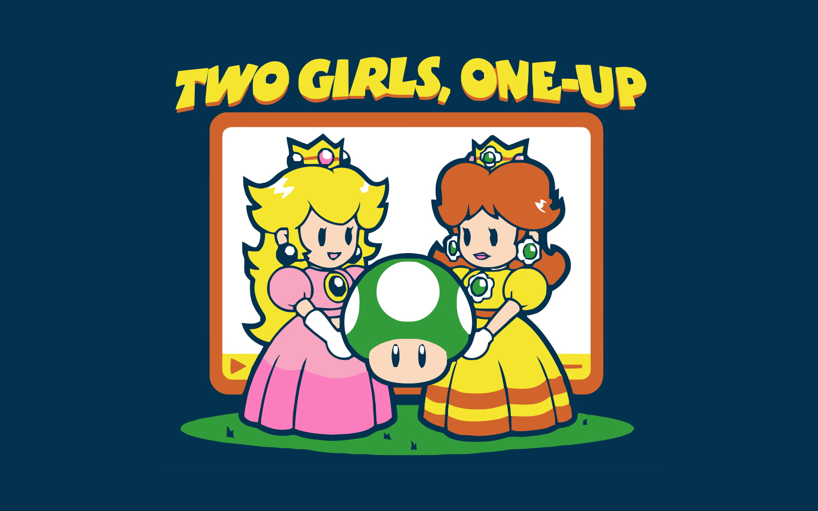 Super Mario, Princess Peach, one Up, 720P, daisy, humor, HD Wallpaper
