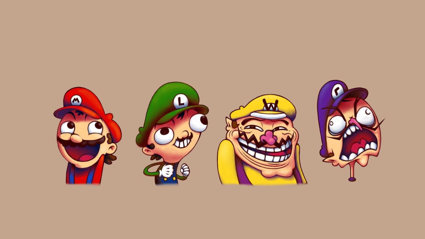 derp, luigi, x, art, 720P, Mario, waluigi, hd, video, wario, games, HD Wallpaper