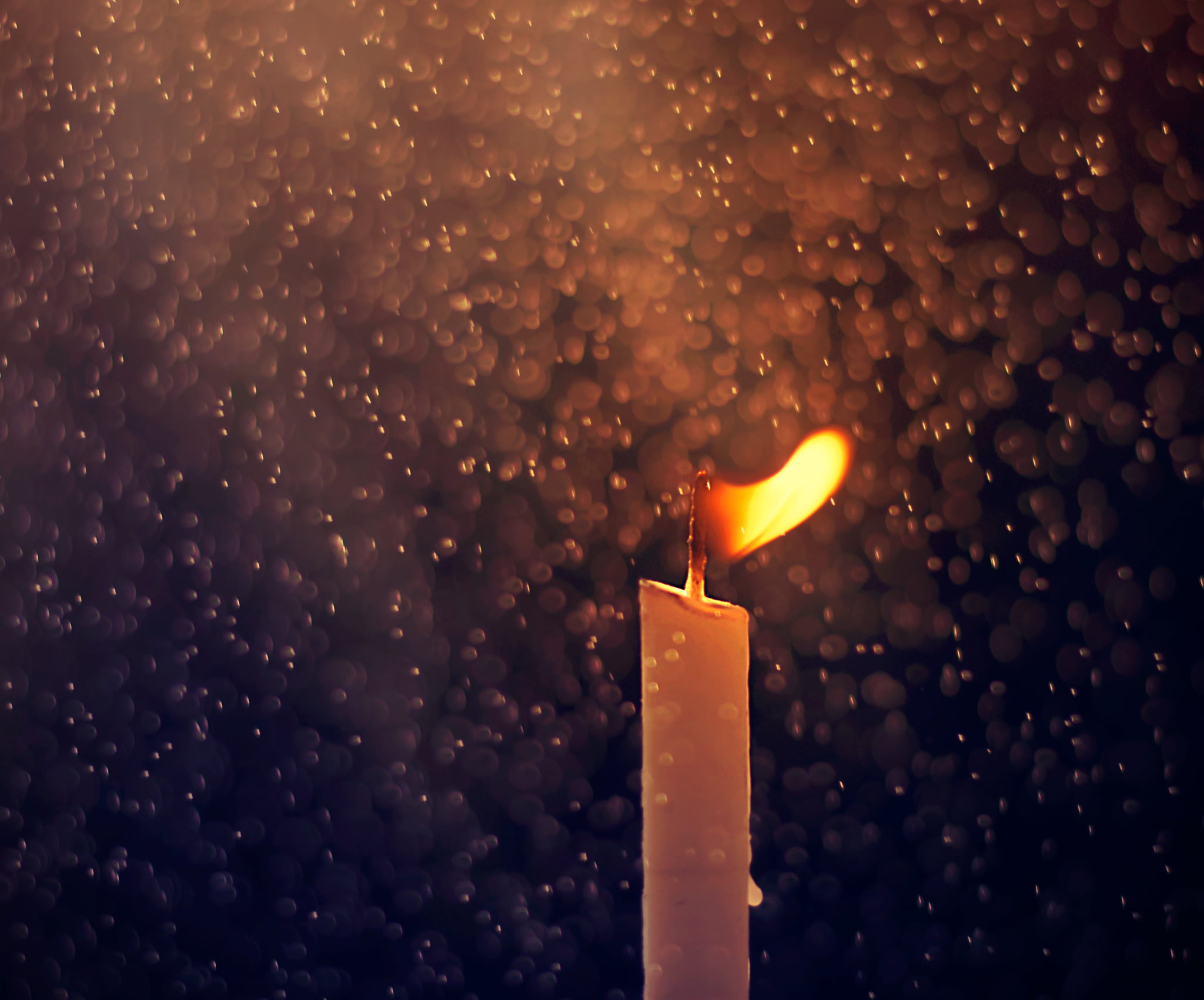 macro, close-up, drops, orange color, candle, motion, lighting equipment, white, drop, glowing, fire, sky, rain, outdoors, water, 1080P, no people, illuminated, HD Wallpaper