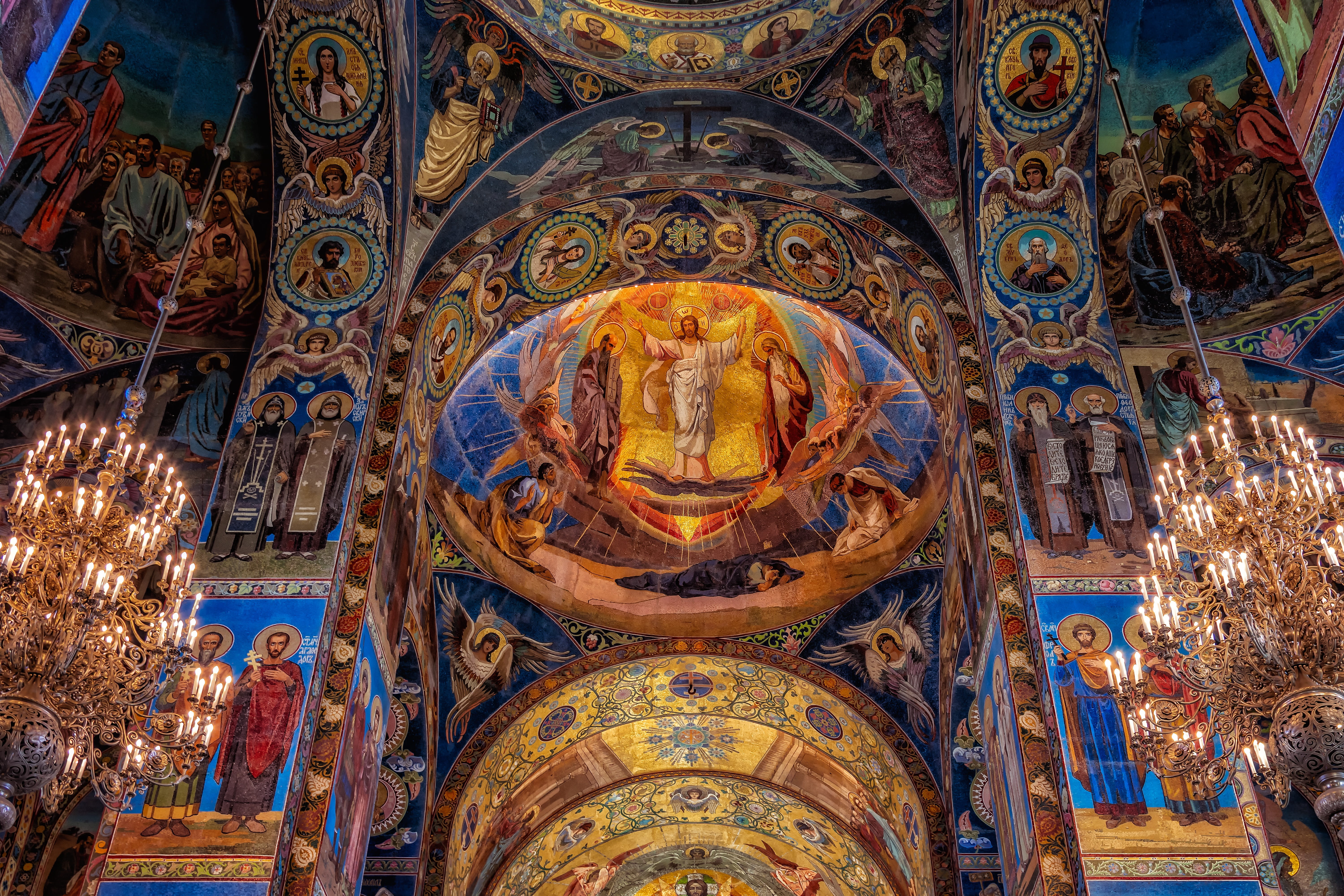 mural, art and craft, mosaic, historically, ceiling, 5K, colorful, female likeness, places of interest, indoors, chapel, fresco, human representation, HD Wallpaper