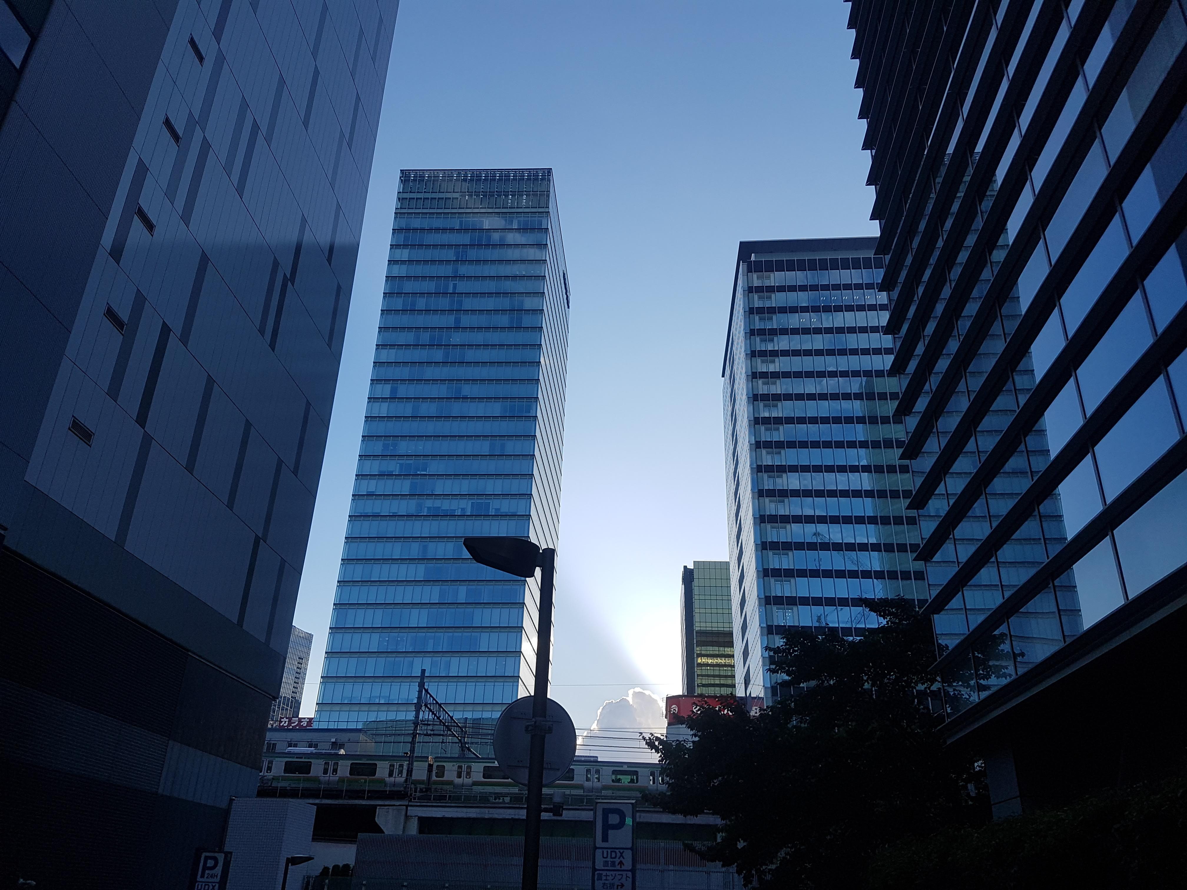 modern, nature, akihabara, built structure, financial district, architecture, building exterior, tokyo, city, outdoors, sky, no people, 4K, skyscraper, HD Wallpaper