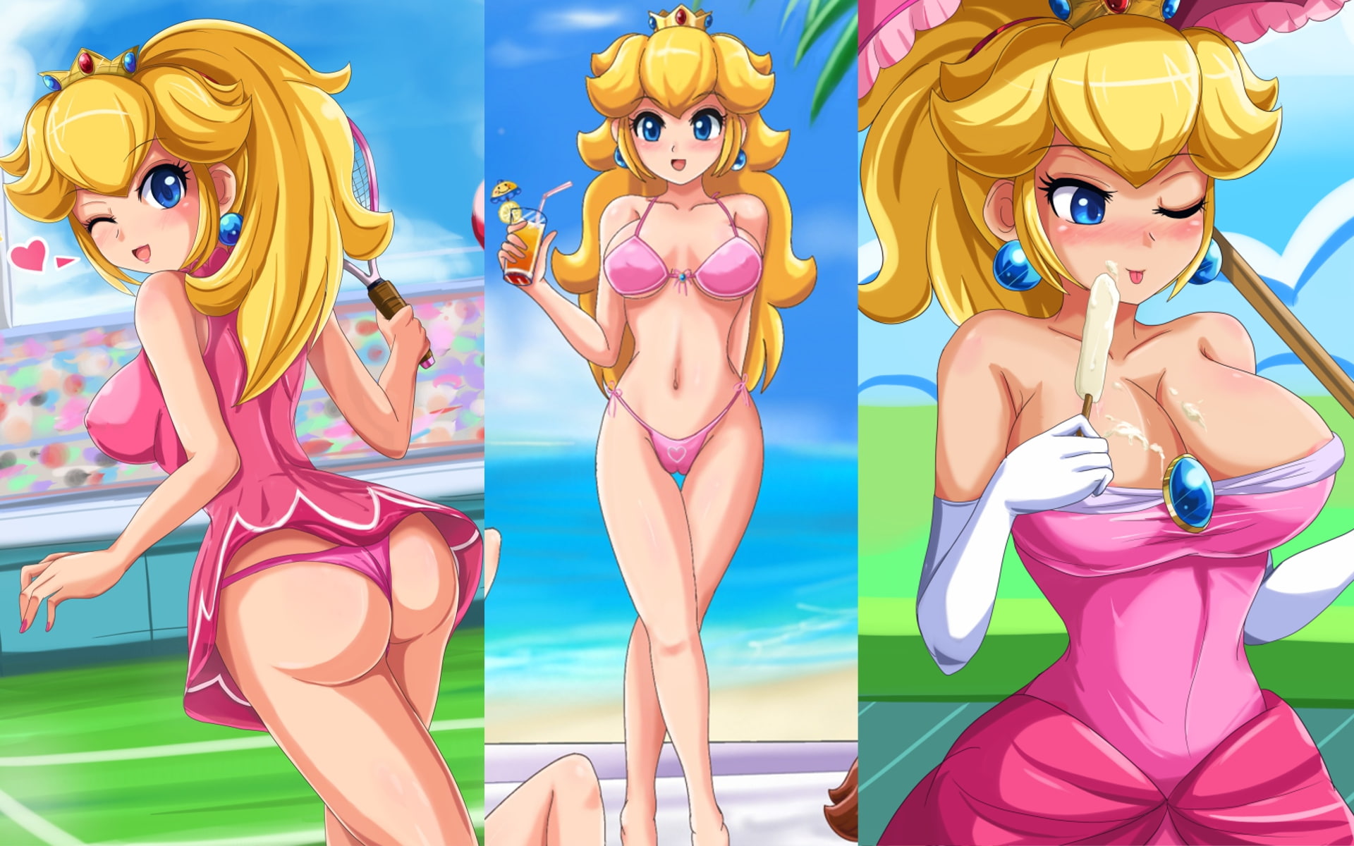 super, art, mario, Super Mario, games, hd, PEACH, video, x, 1080P, HD Wallpaper