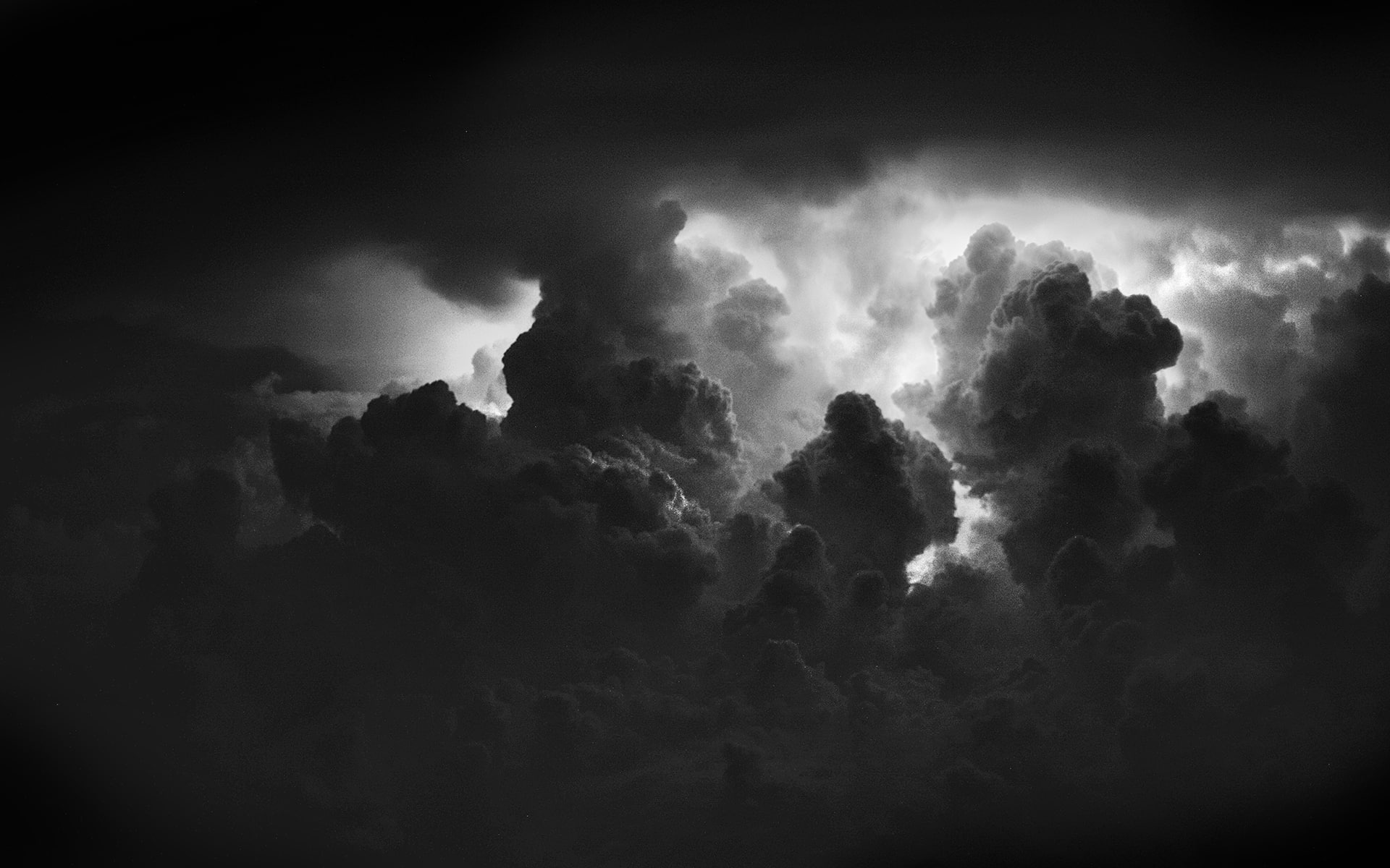 sky, nature, bw, 1080P, clouds, hd, HD Wallpaper