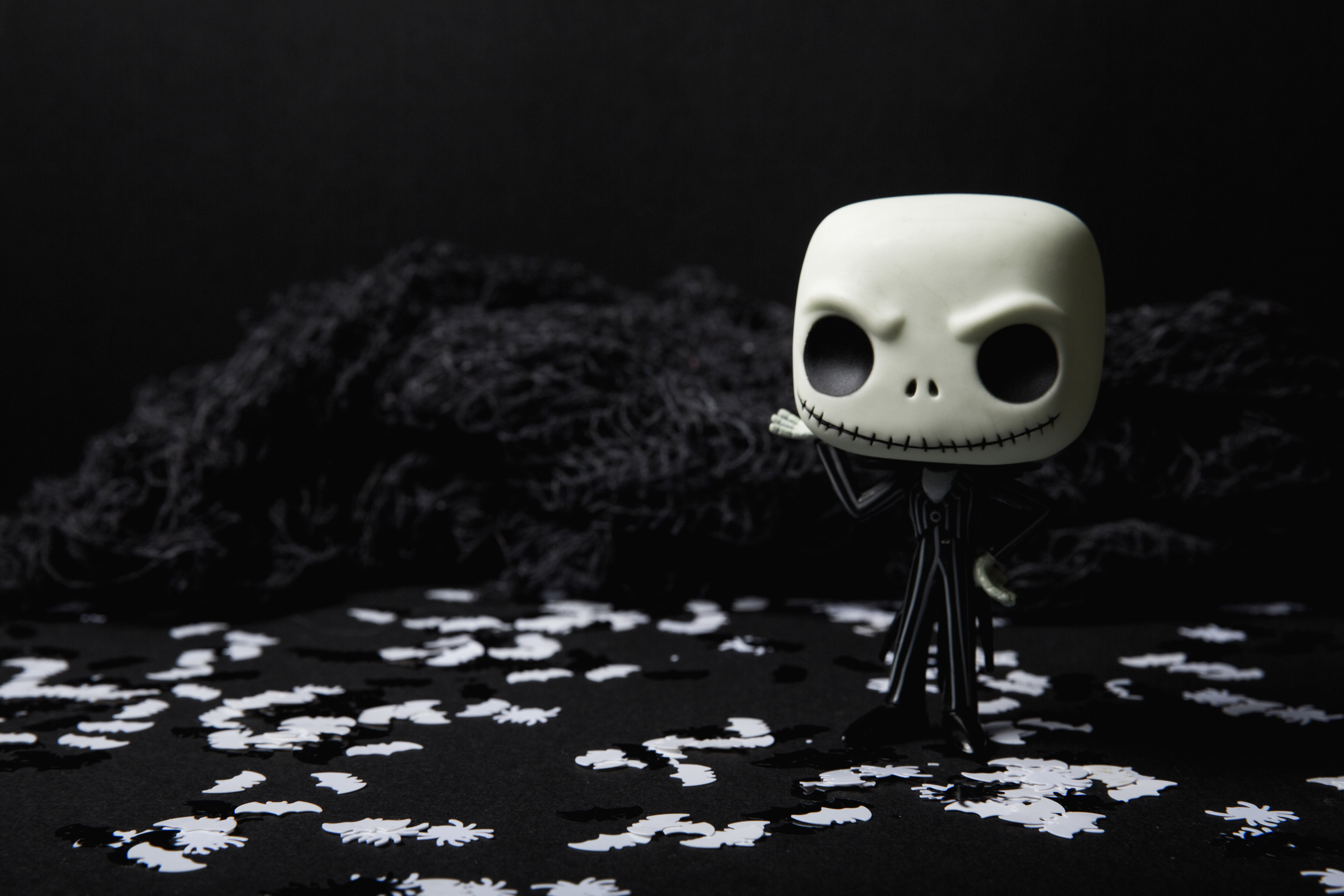 horror, focus on foreground, creativity, nature, craft, vinyl, toy, shape, representation, human representation, no People, bw, art and craft, 5K, halloween, HD Wallpaper
