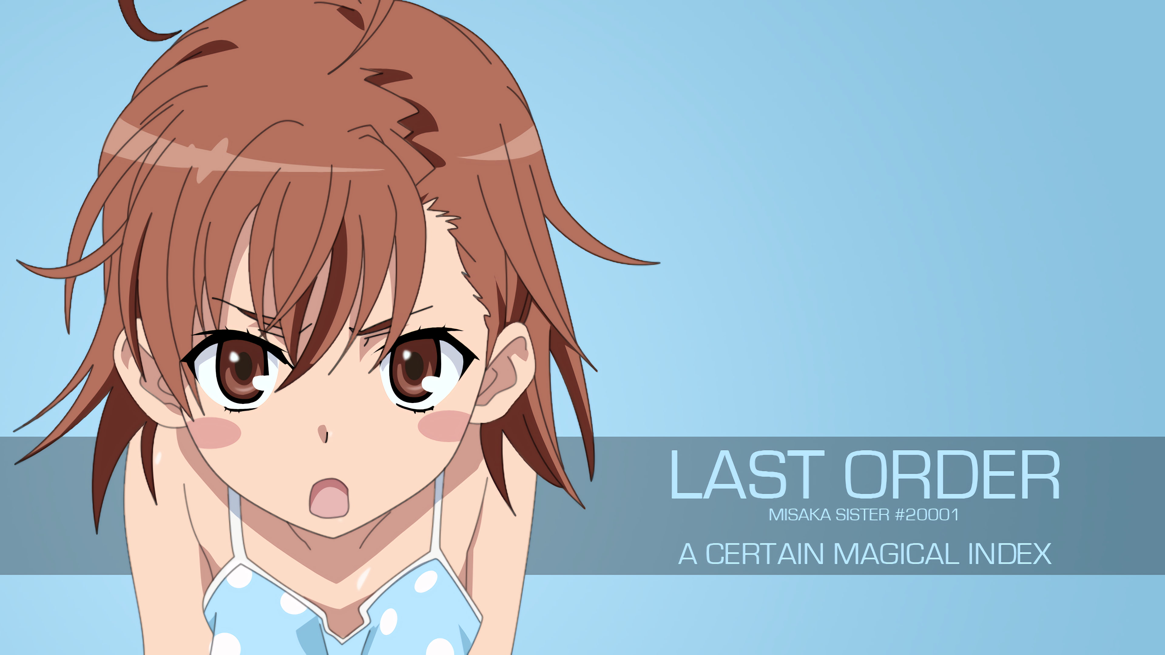 text, anime girls, copy space, blue, 4K, no people, glasses, art and craft, creativity, Last Order, clear sky, To aru Majutsu no Index, sky, human representation, HD Wallpaper