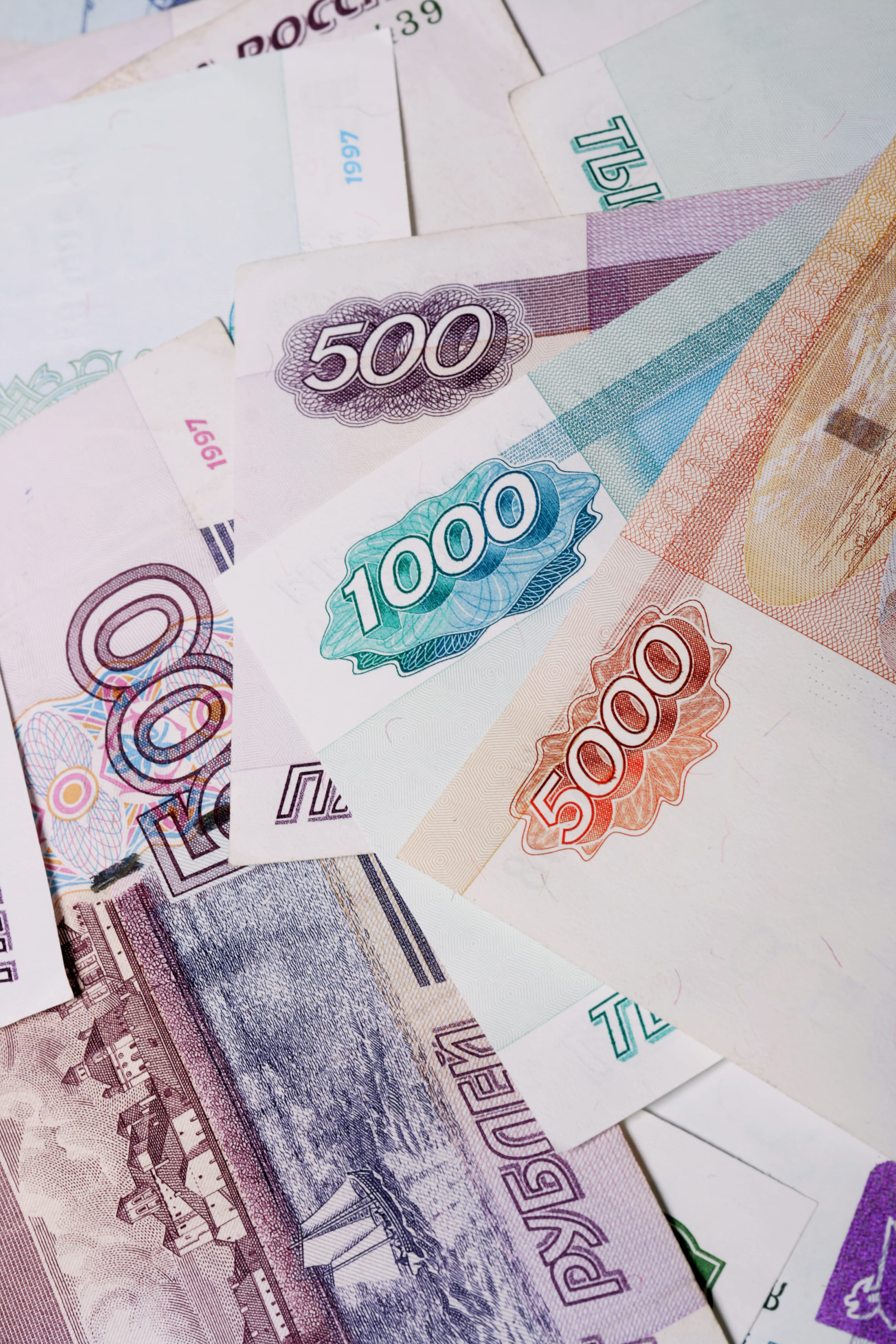 cash, paper currency, economy, business, five, background, paper, financial, table, high angle view, exchange, rubles, banknote, money, close-up, number, Phone HD Wallpaper