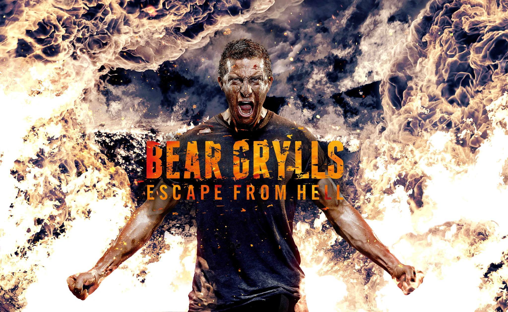 fire, escape, to survive at any cost, discovery, man, vedmed, the grilsom, bear, bear grylls, 1080P, vyzhyvanie, HD Wallpaper