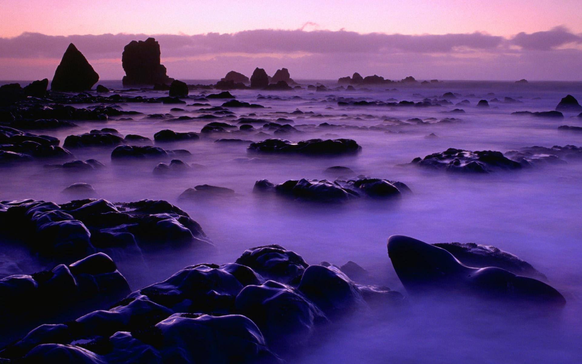 south, isl, mist, purple, cost, zeal, nature and landscapes, new, 1080P, rocks, coast, HD Wallpaper