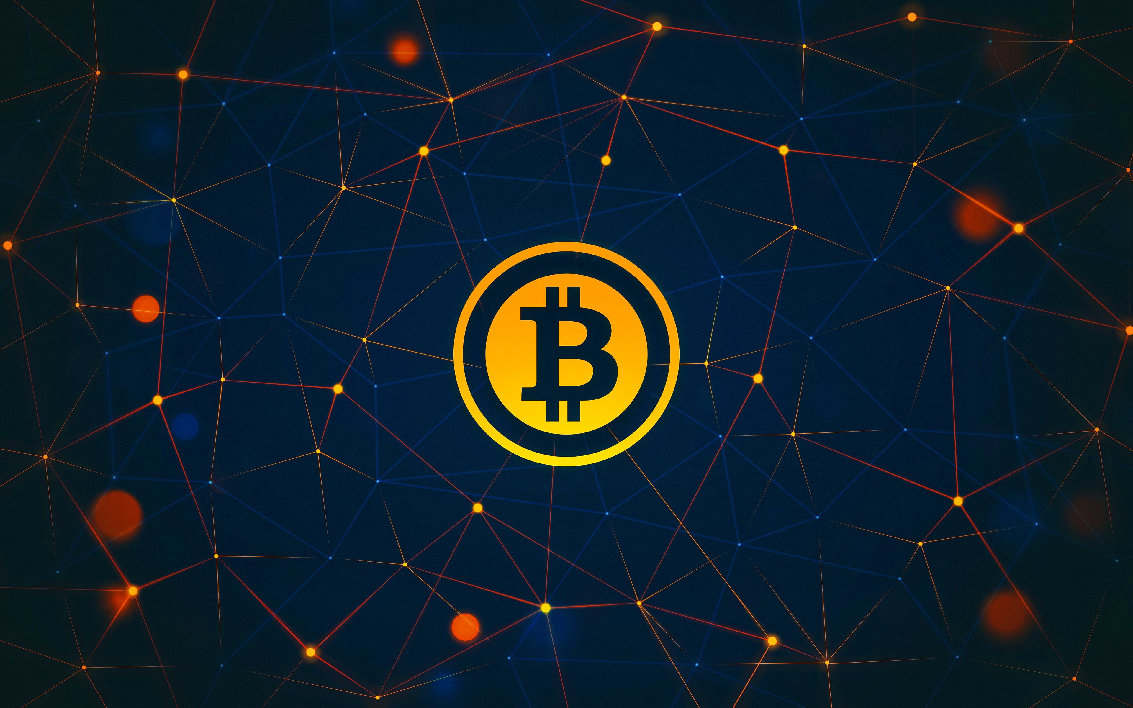 4K, bitcoin, btc, fon, logo, HD Wallpaper