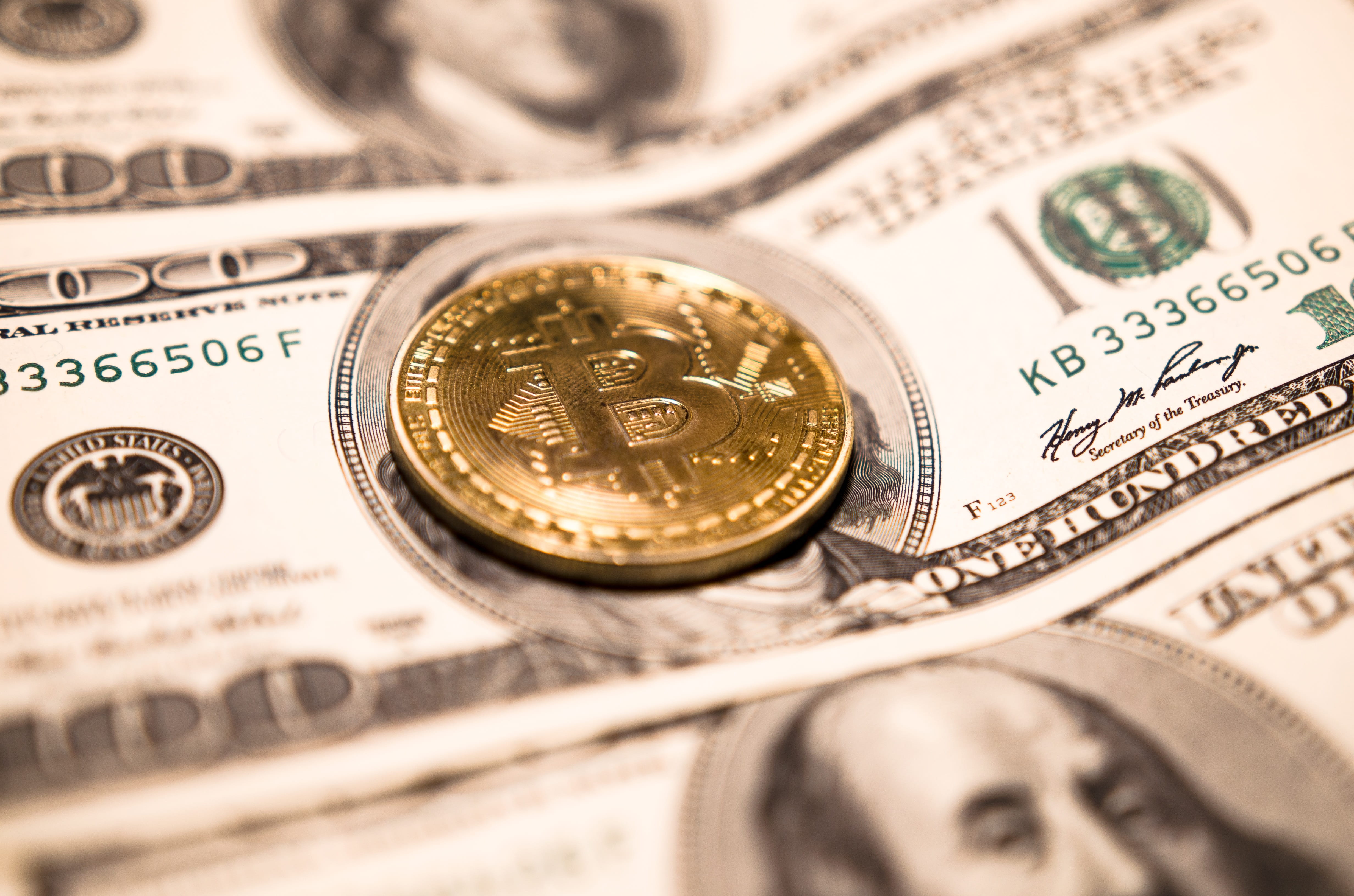 paper currency, no people, money, dollar sign, corporate business, wealth, financial, consumerism, close-up, finance, cryptocurrency, bitcoin, cash, 4K, HD Wallpaper