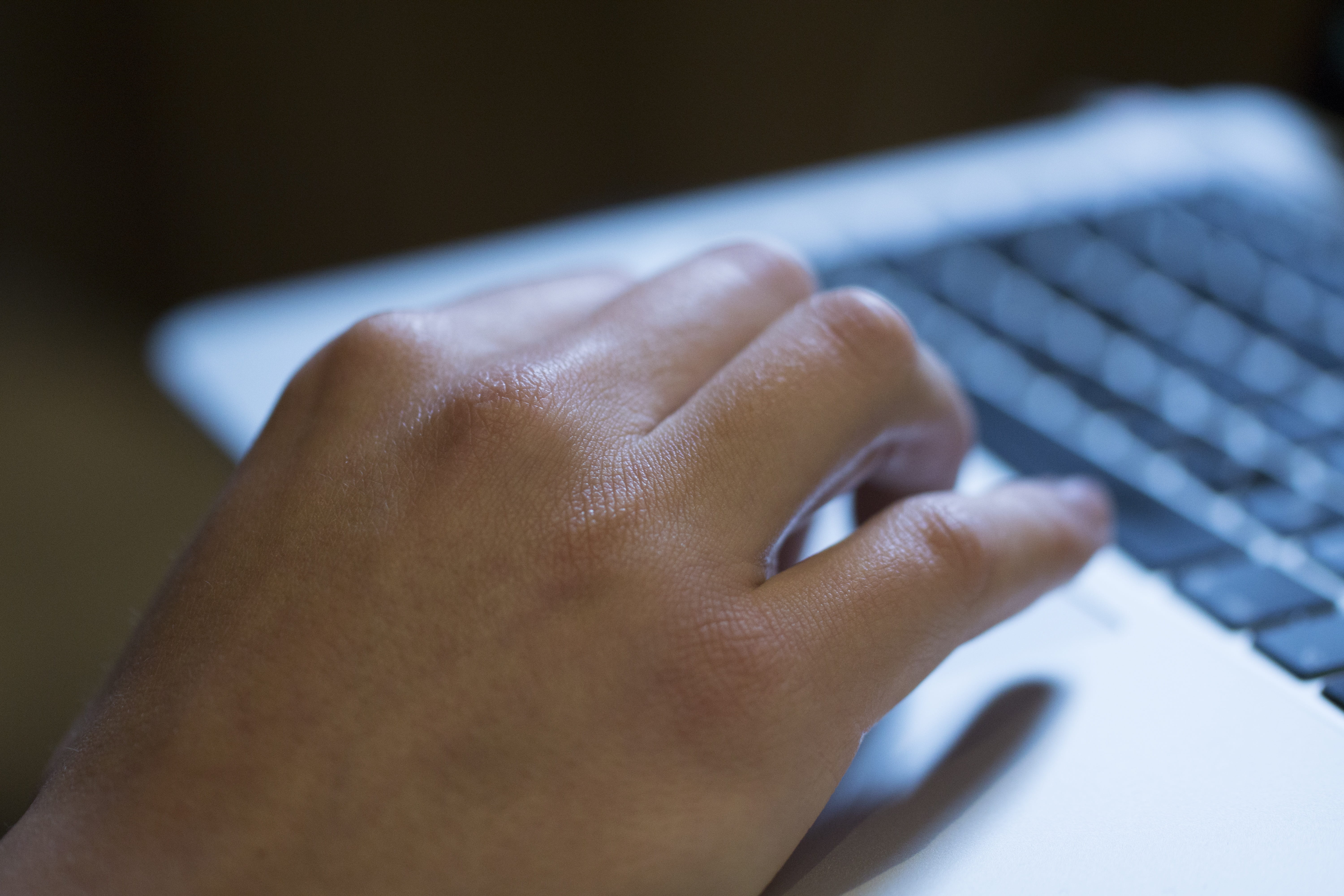 computer, finger, nail, keyboard, one person, gray, human body part, human hand, adult, macbook, working, computer keyboard, human finger, laptop, typing, HD Wallpaper