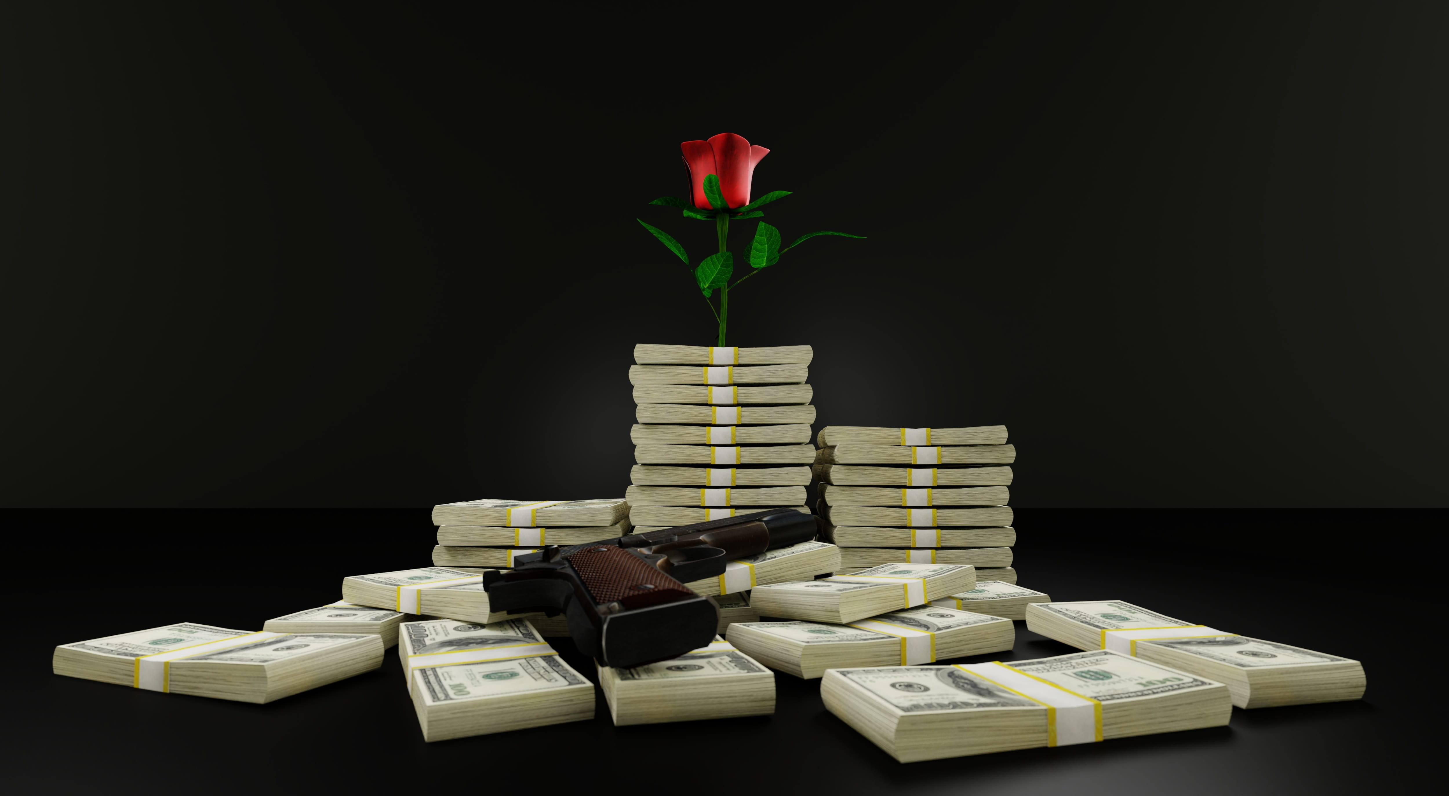 attachment, studio shot, rose, money, bond, temptation, growth, love, food and drink, together, large group of objects, protection, no people, rebel, cash, HD Wallpaper