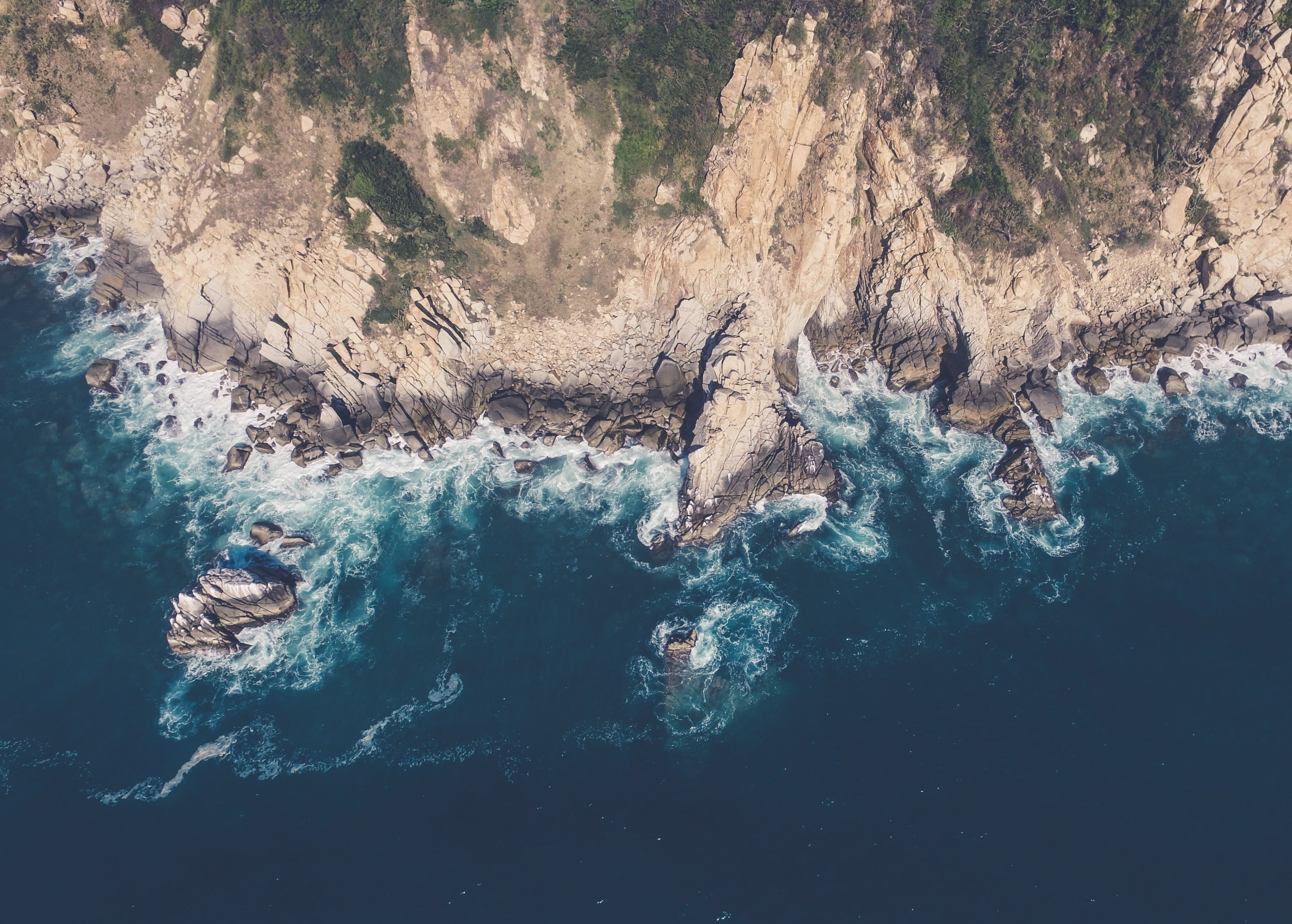 google pixel, landscape, android, coast, sea, 2K, rocks, HD Wallpaper