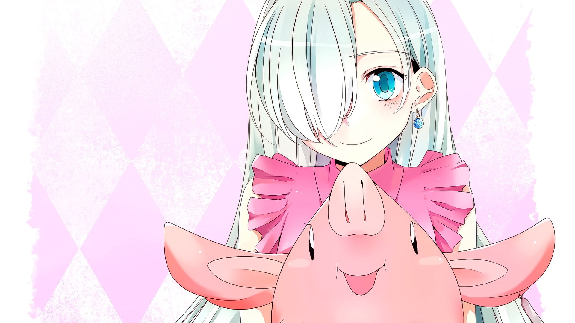 long hair, smiling, Nanatsu no Taizai, anime girls, aqua eyes, blonde, Elizabeth Liones, looking at viewer, anime, 1080P, HD Wallpaper