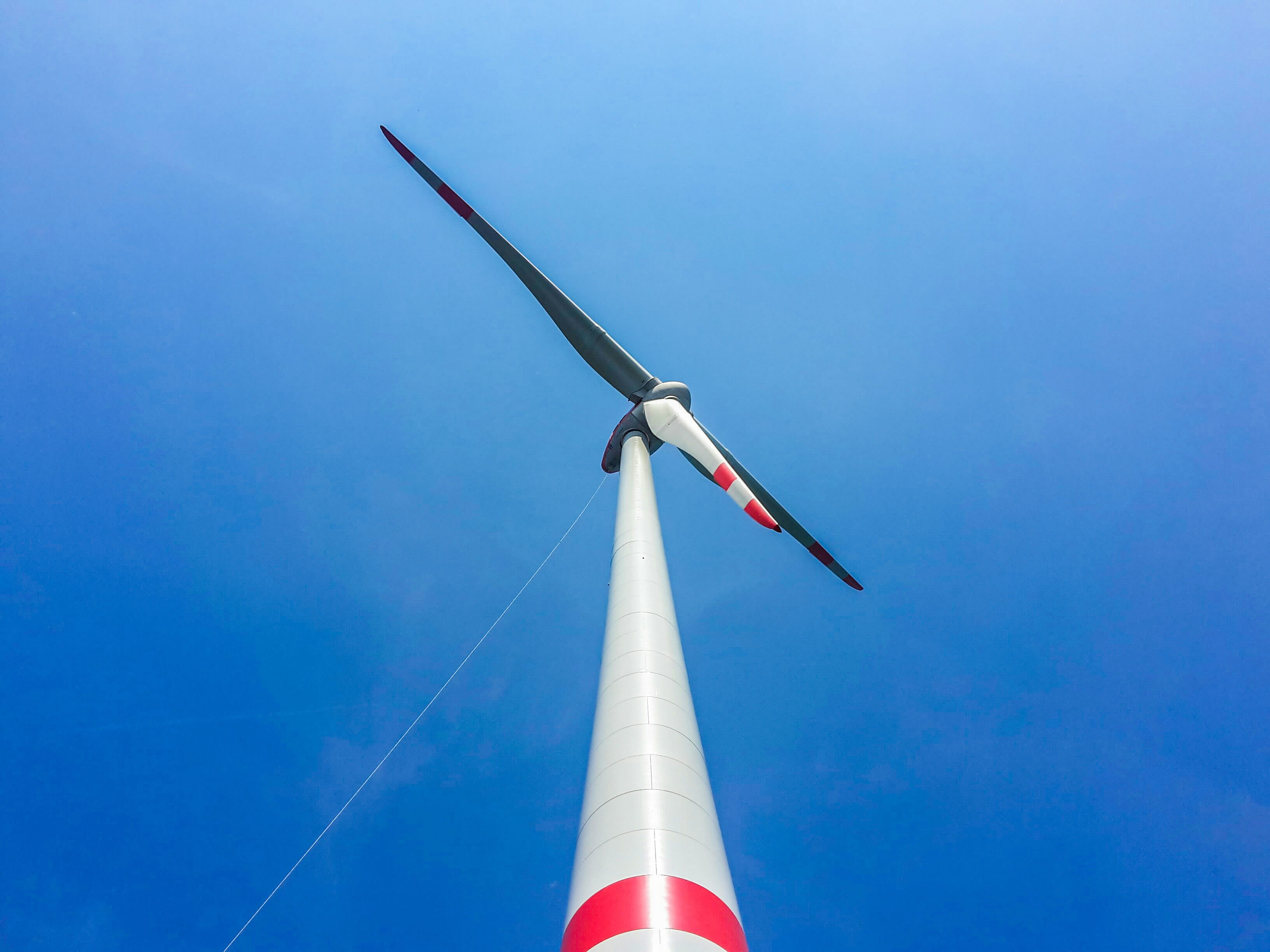 power in nature, flag, day, Wind Power, no people, industry, nature, environmental conservation, clear sky, turbine, power generation, sustainable resources, HD Wallpaper