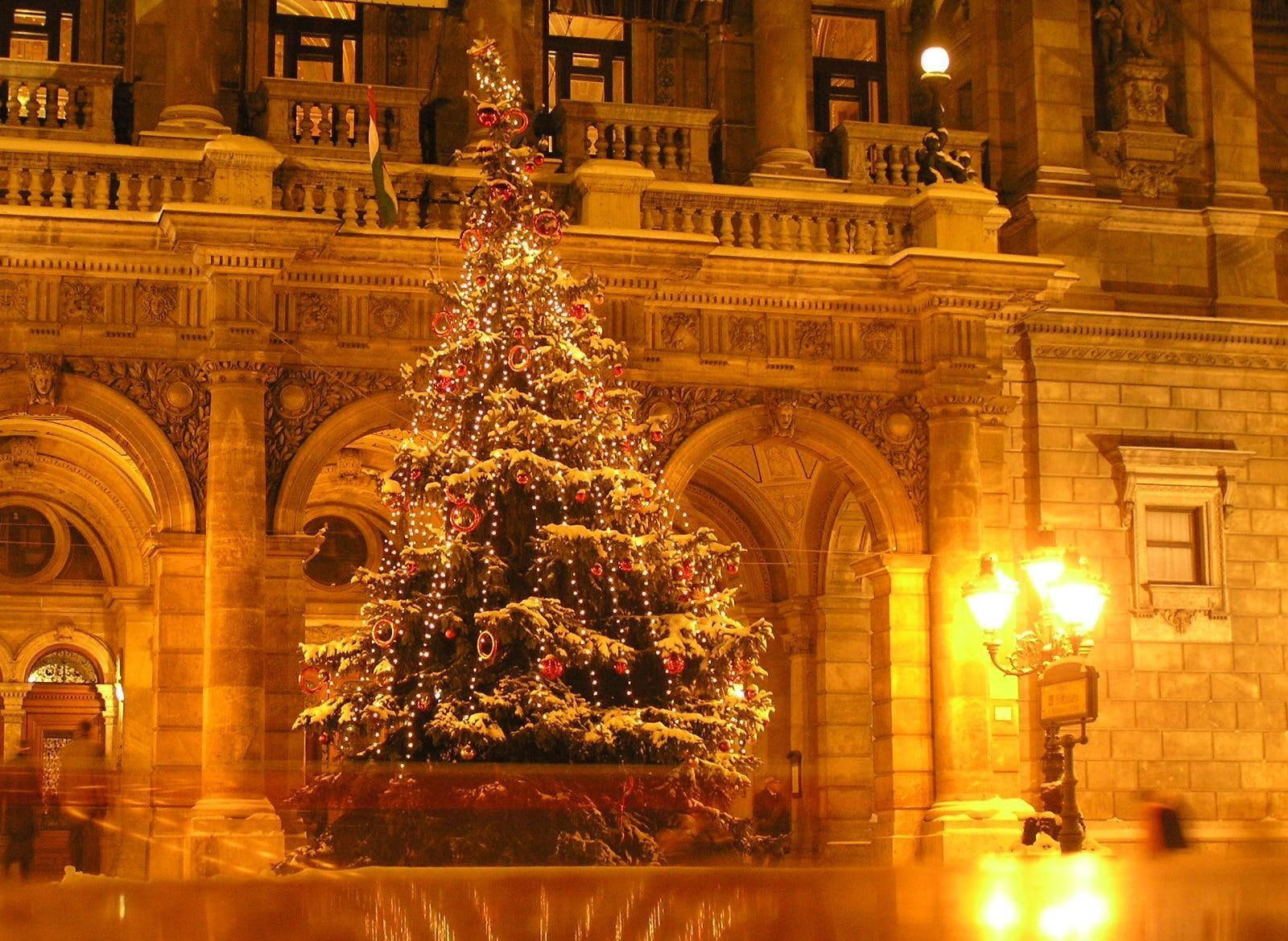 year, new year, christmas, square, garland, new, 720P, holiday, tree, HD Wallpaper