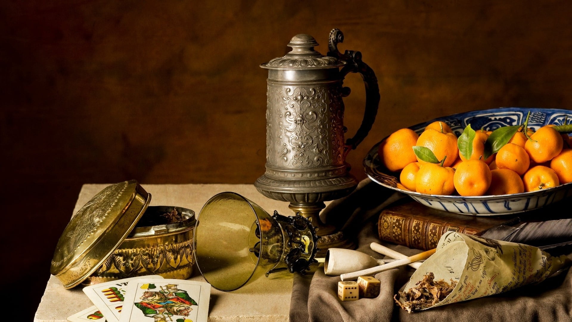 drink, tea, orange, jar, tangerines, food and drink, wellbeing, large group of objects, 1080P, gray, retro Styled, food, steel, healthy eating, citrus fruit, HD Wallpaper