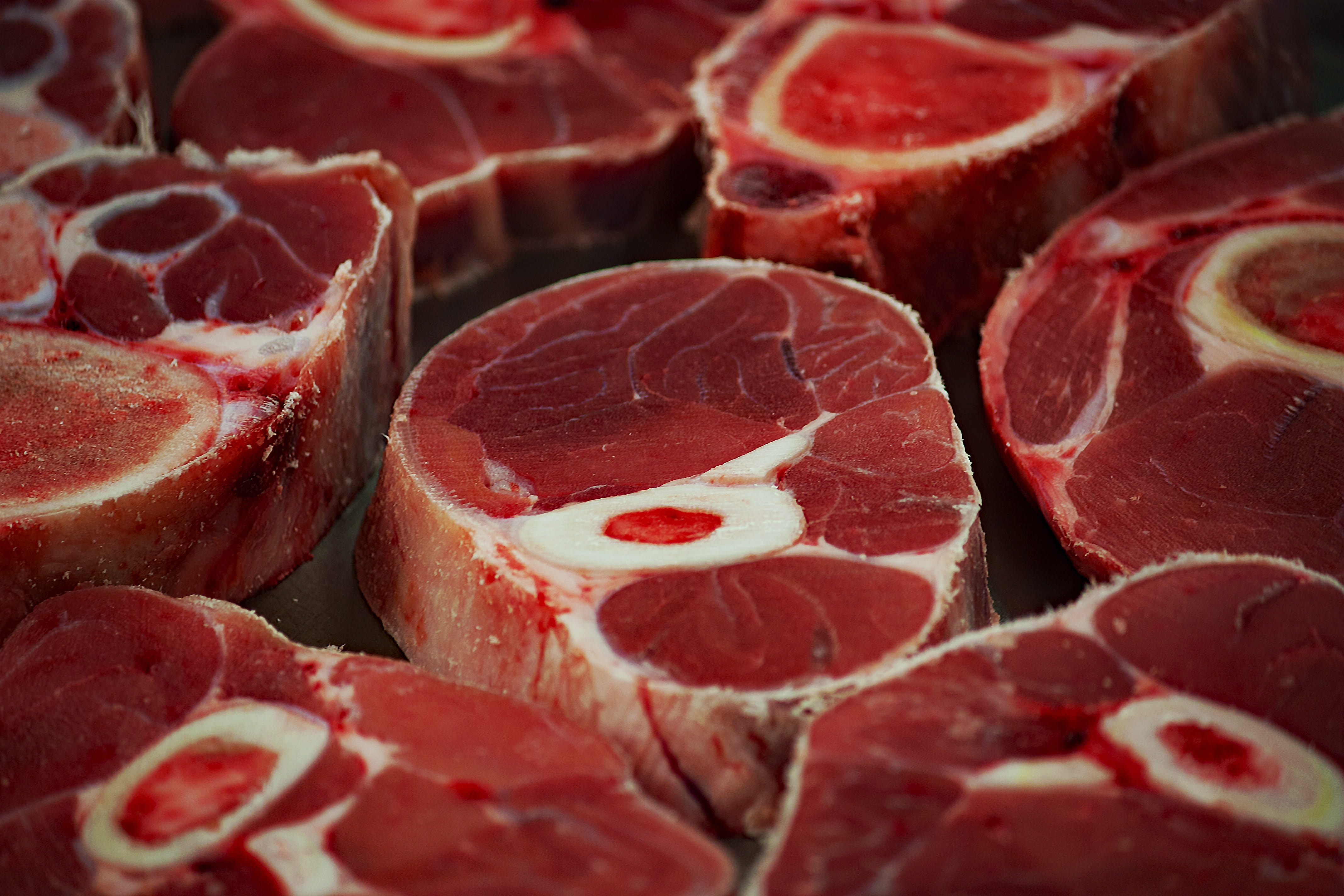 still life, freshness, climate, meat production, butcher, animal welfare, steak, 4K, wellbeing, beef, citrus fruit, crave, cooking, barbecue, red, large group of objects, HD Wallpaper