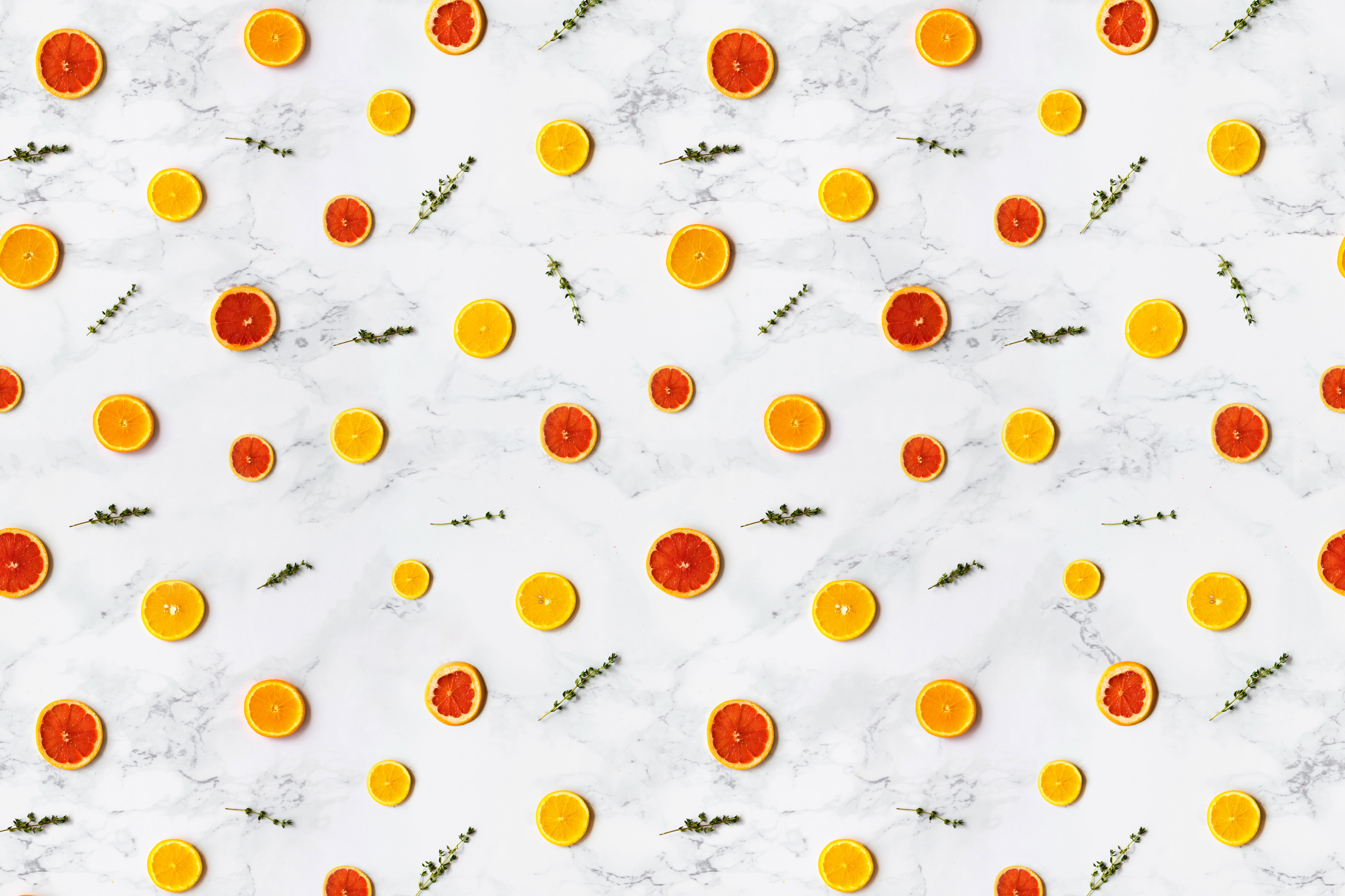 food styling, background, grapefruit, backgrounds, food and drink, white background, full frame, thyme, art, large group of objects, healthcare and medicine, HD Wallpaper