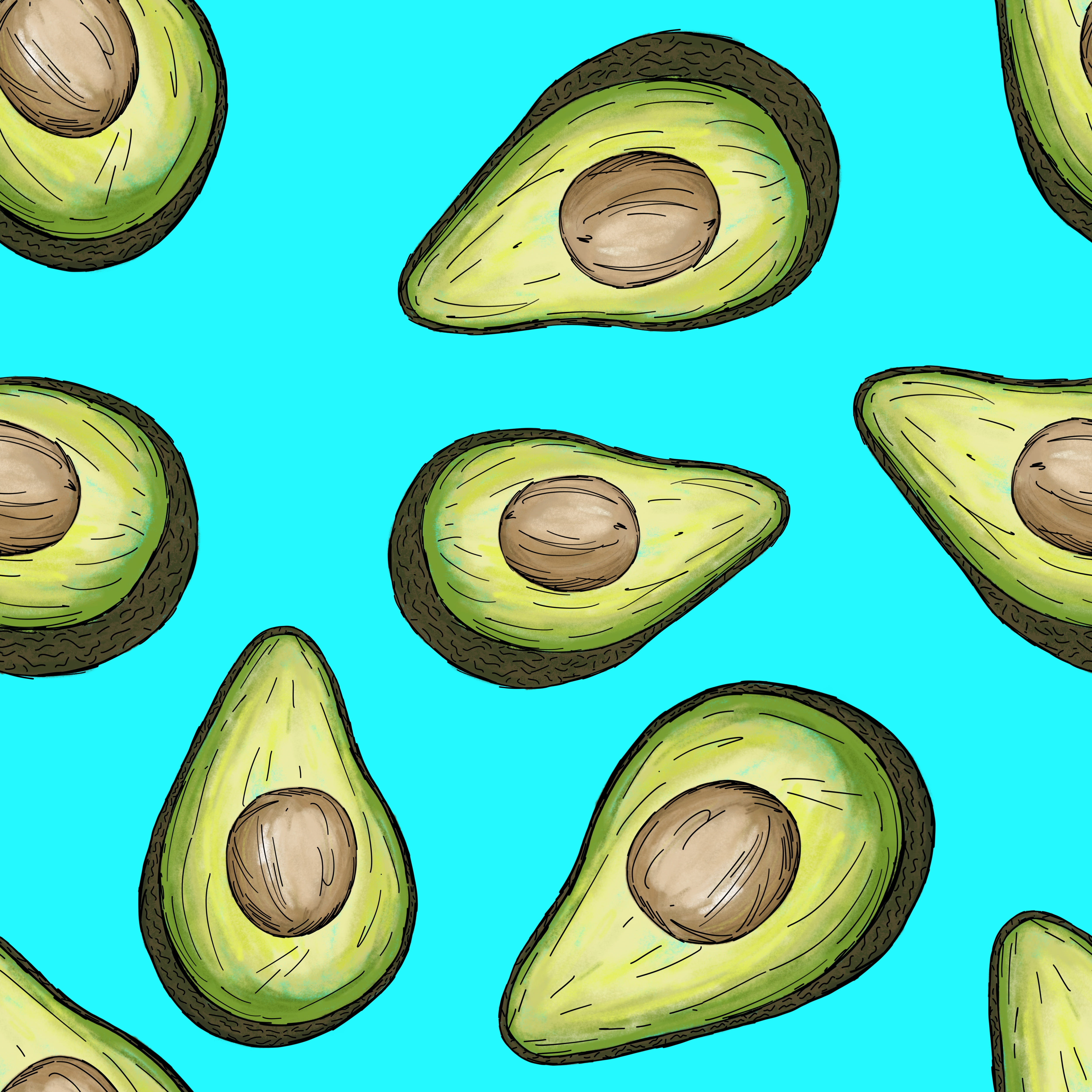 group of objects, slice, full frame, still life, variation, vector, close-up, computer Graphic, healthy Eating, avocados, vegetable, sliced, fruit, freshness, Phone HD Wallpaper