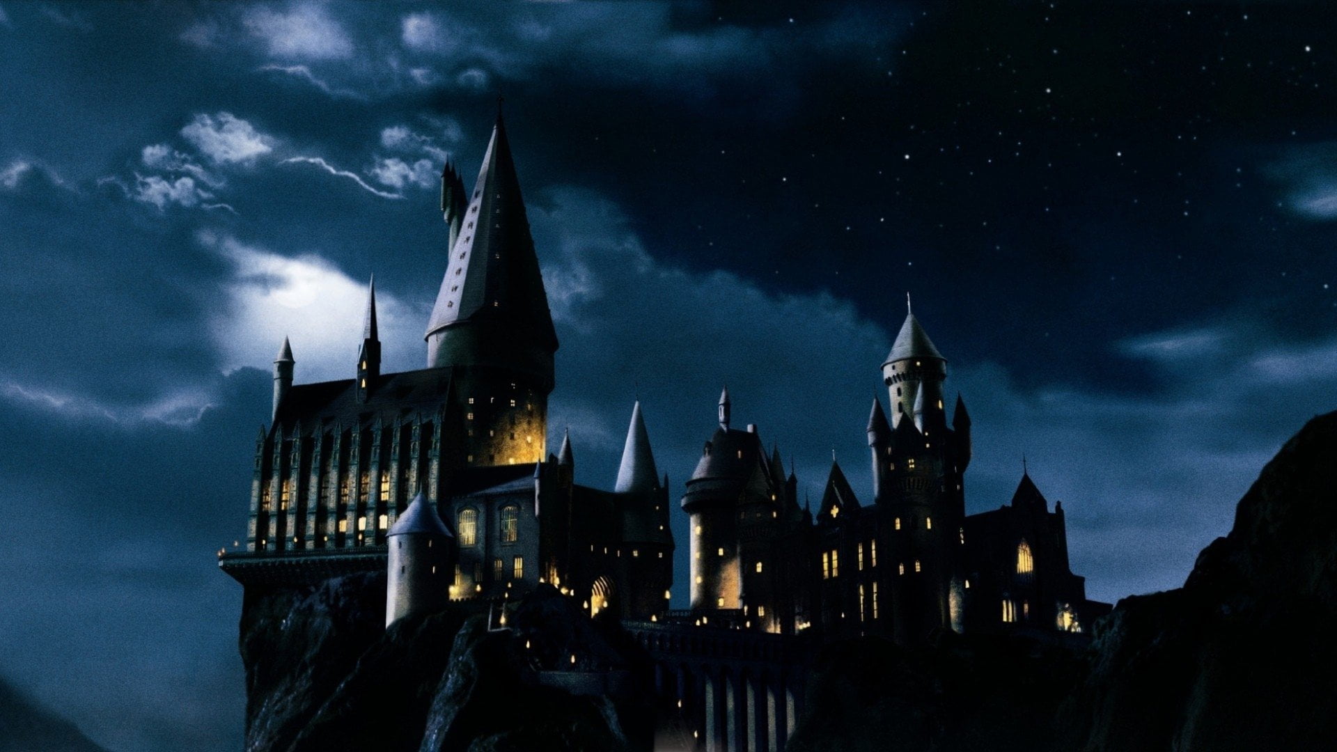 tower, cloud - sky, illustration, Harry Potter and the Philosophers Stone, building exterior, sky, Harry Potter, nature, travel, the past, black, building, HD Wallpaper