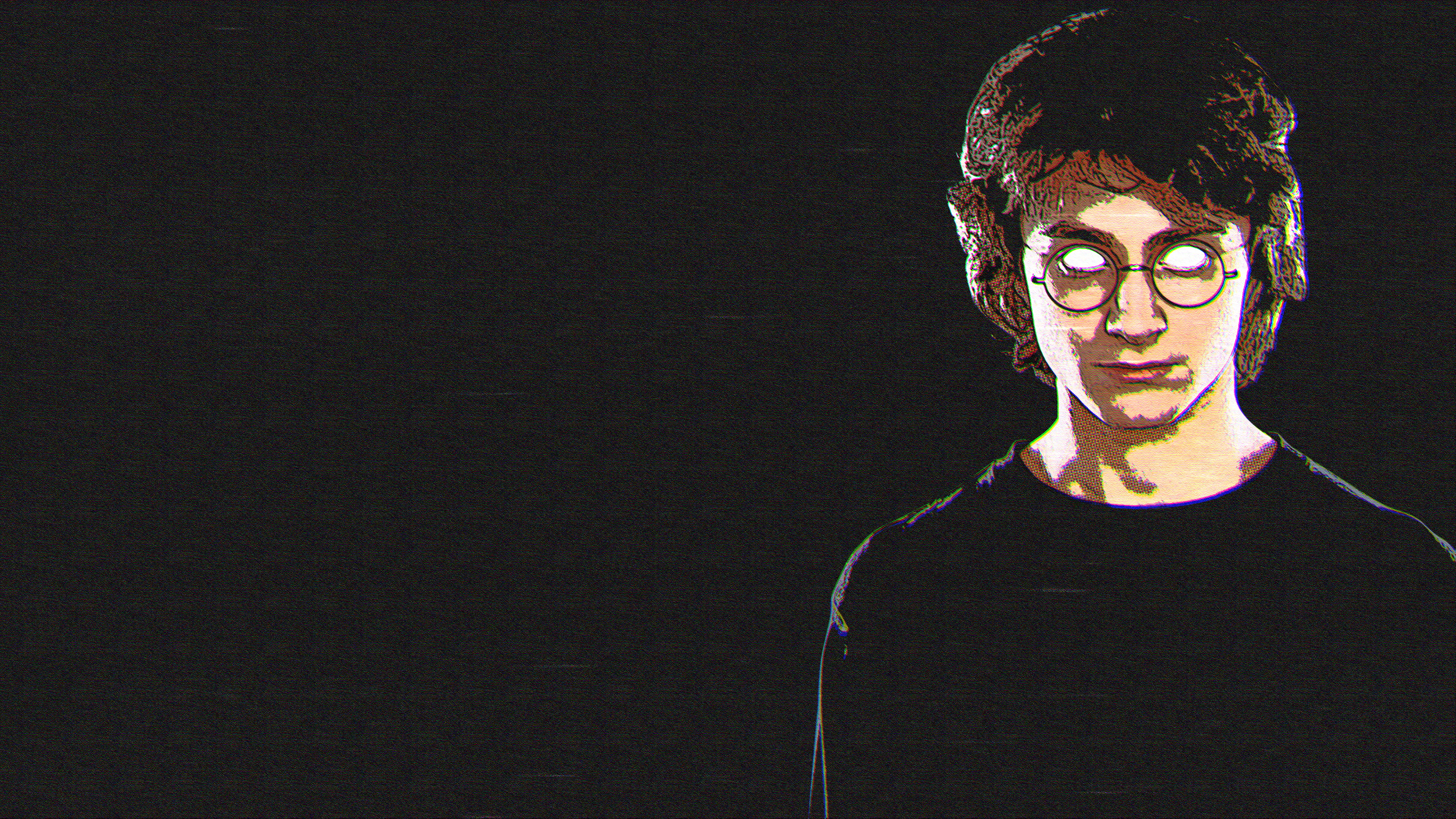 glitch art, simple, headshot, music, standing, indoors, artwork, wall - building feature, Harry Potter, hairstyle, one person, copy space, young men, young adult, HD Wallpaper