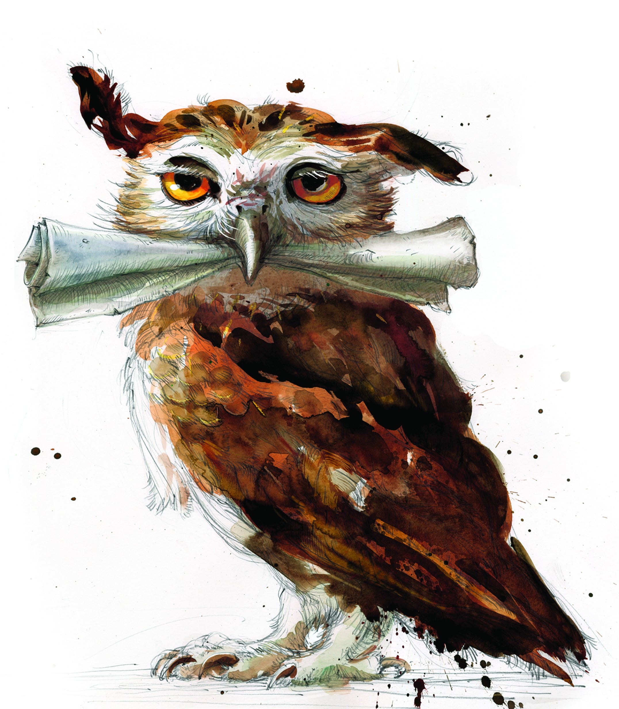 Harry Potter, Yellow Eyes, owl, fantasy Art, paper, 1080P, White Background, Portrait Display, painting, Paint Splatter, digital art, Phone HD Wallpaper