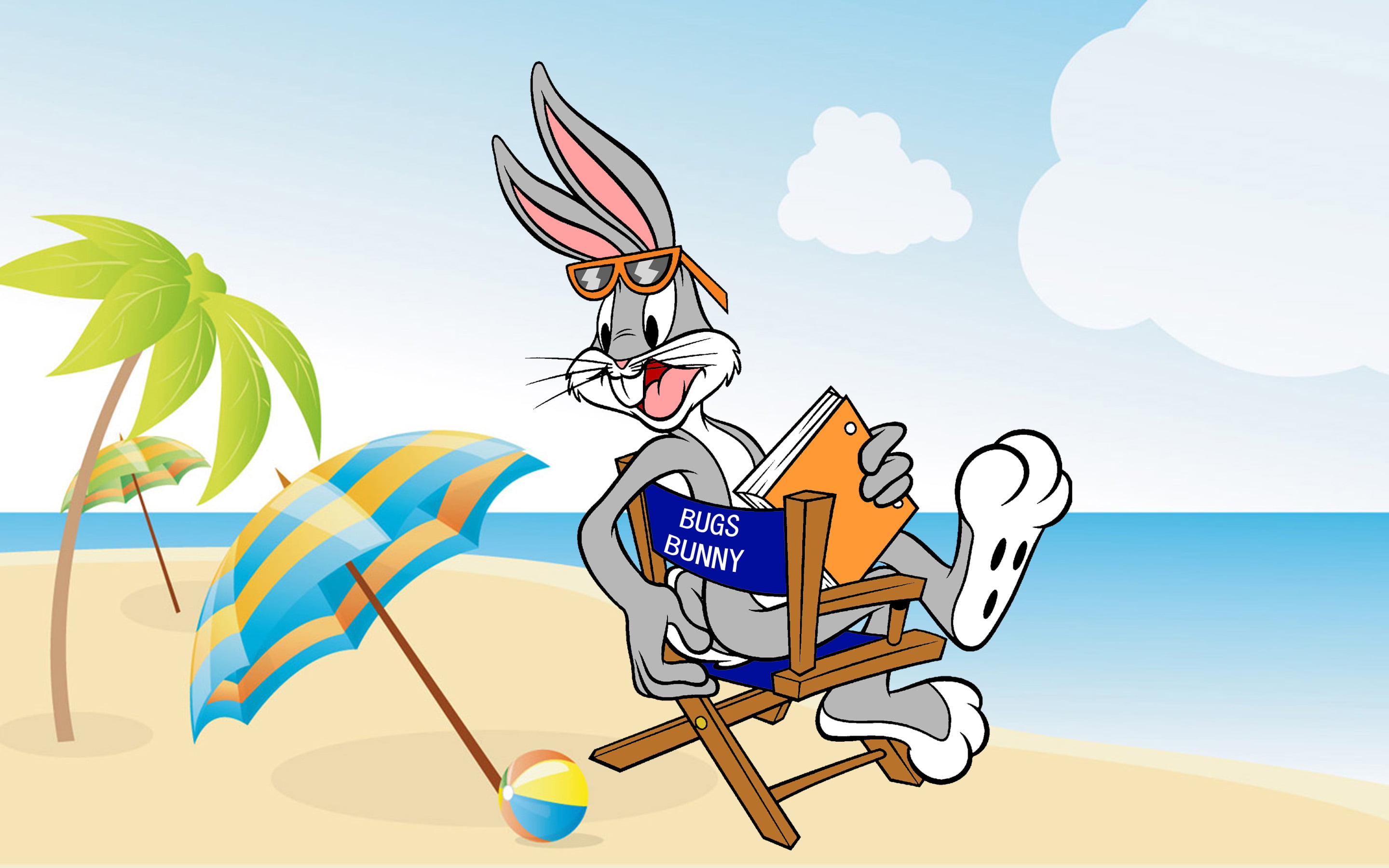 desktop, multi colored, cloud - sky, mobile, bunny, annual, vacation, blue, holiday, water, sand, 2K, communication, sky, bugs, nature, sea, HD Wallpaper