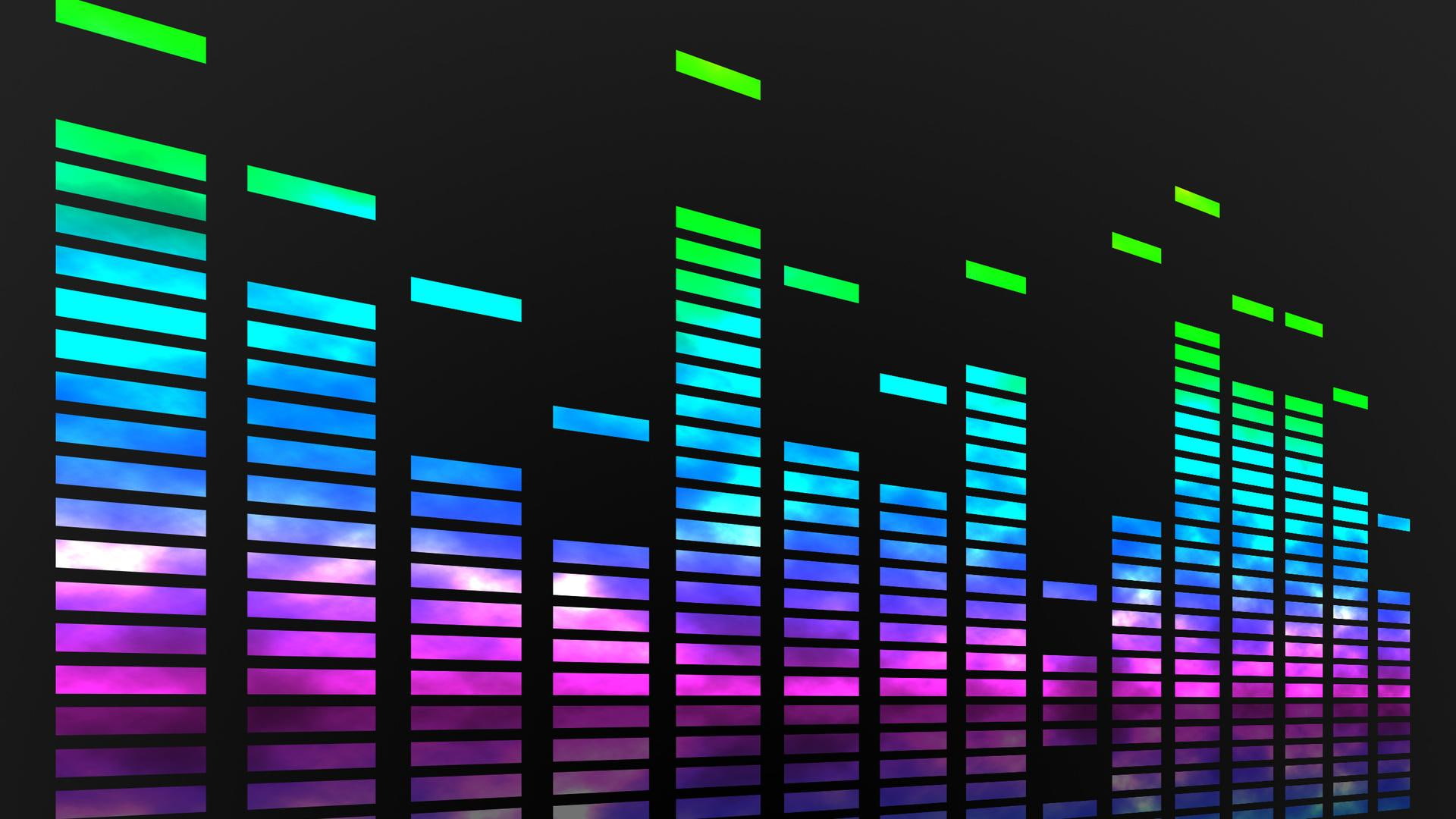 music, sound, clouds, 3d and abstract, abstract, equalizer, colorful, 1080P, HD Wallpaper