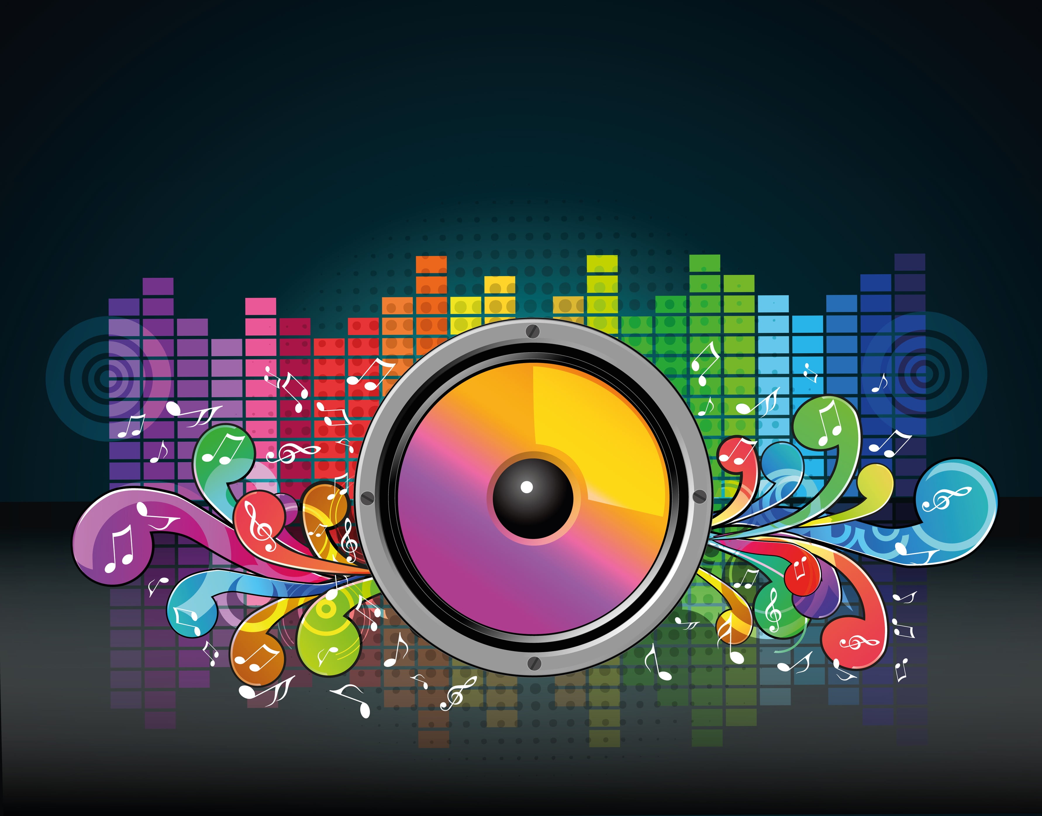 circle, data, nightlife, night, 2K, multi colored, noise, musical notes, computer equipment, abstract, communication, no people, equalizer, connection, HD Wallpaper